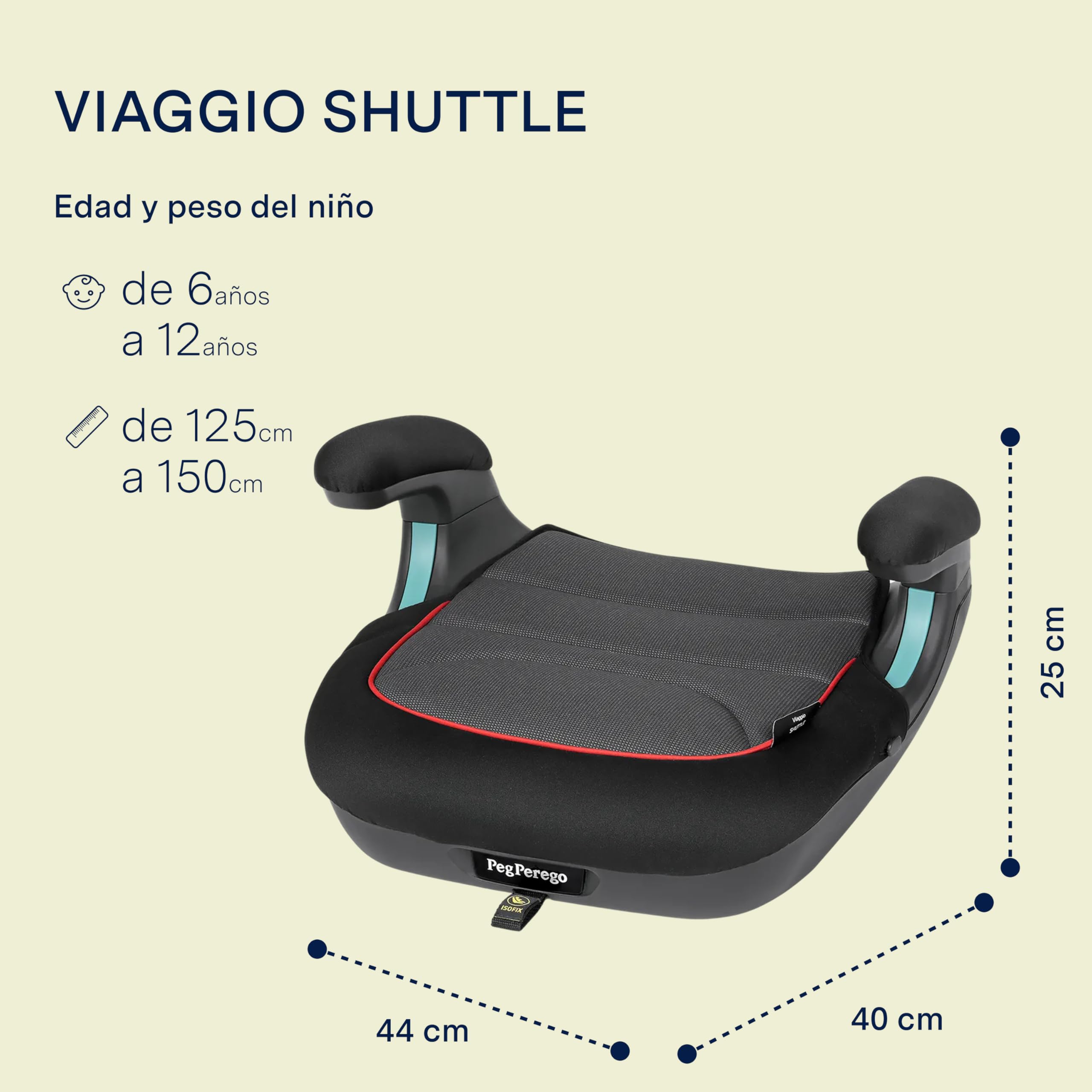 peg-perego-viaggio-shuttle-i-size-alzador-125-150-cm-isofix-active image 2