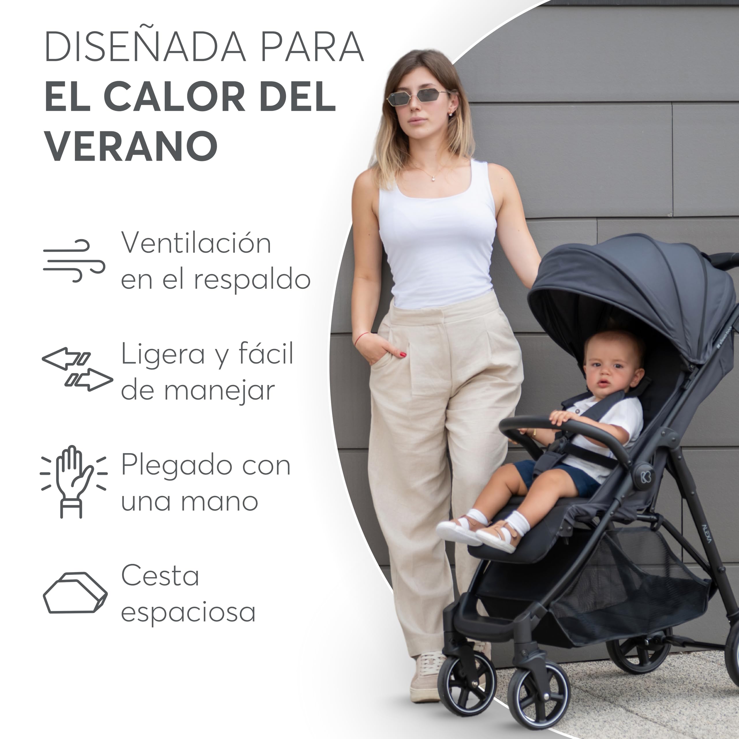 kikkaboo-alexa-silla-paseo-ligera-0-22-kg-negro image 8