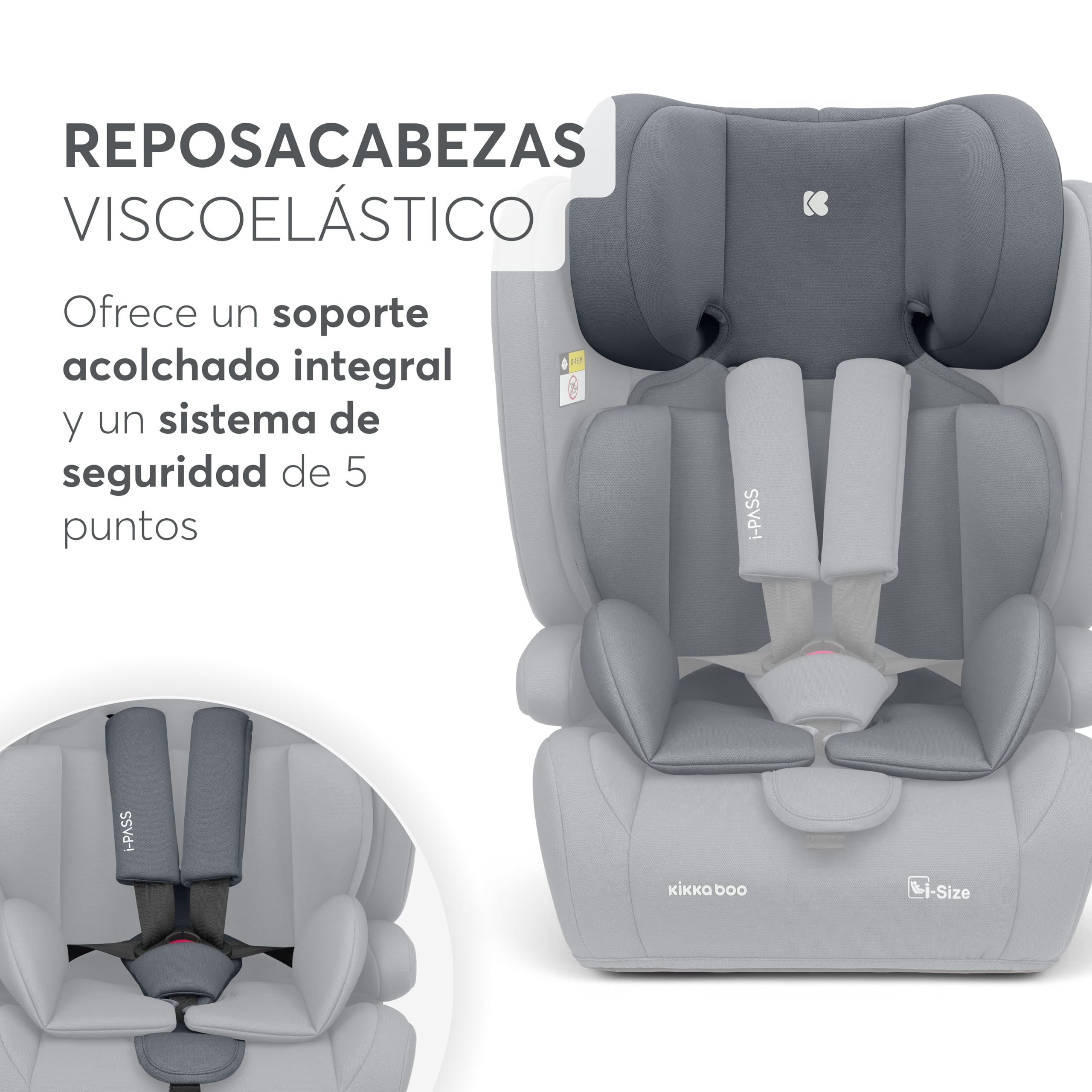 kikkaboo-i-pass-silla-de-coche-grupo-1-2-3-9-36-kg-76-150-cm-gris image 6