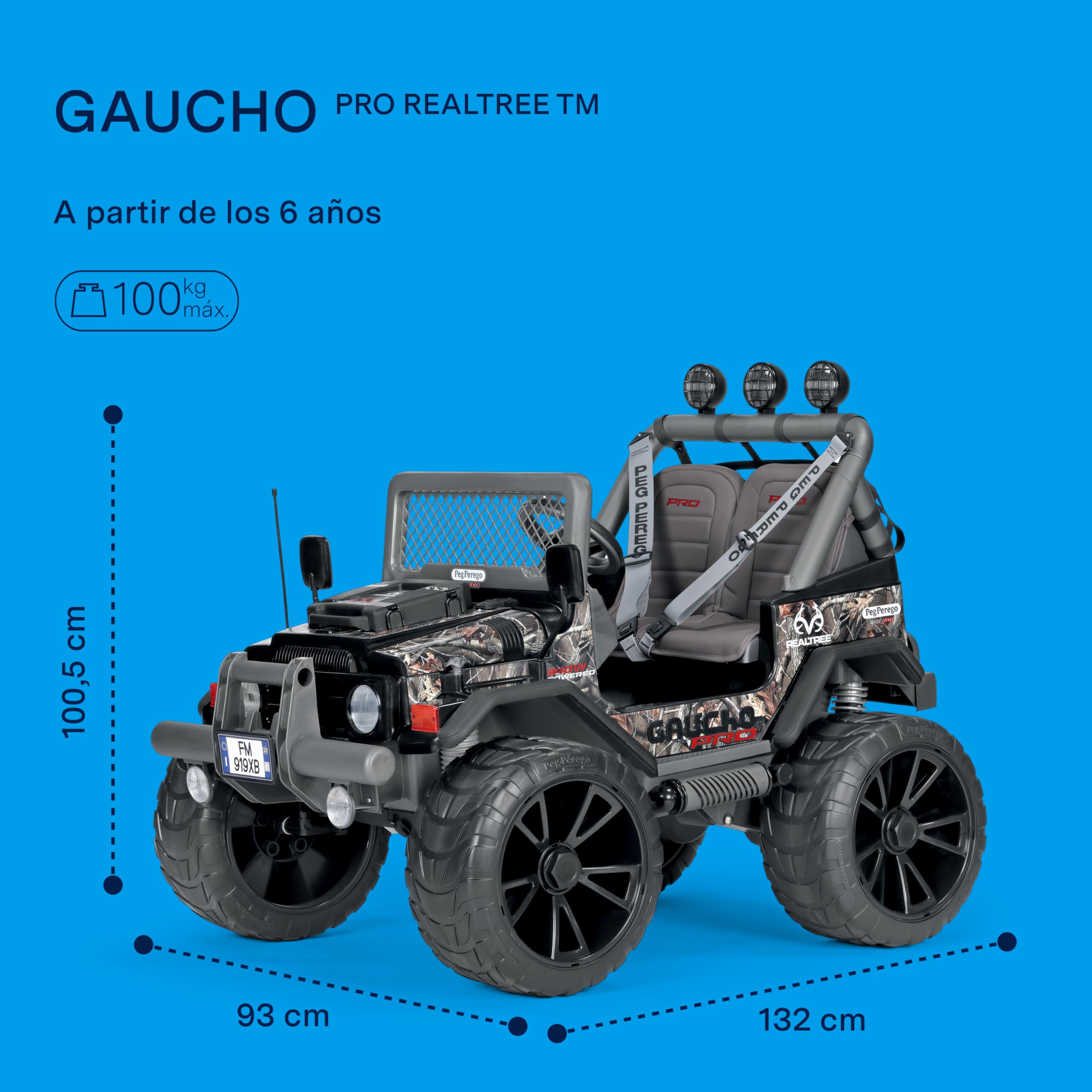 peg-perego-gaucho-pro-realtree-todoterreno-el-ctrico-24v-2-plazas image 2