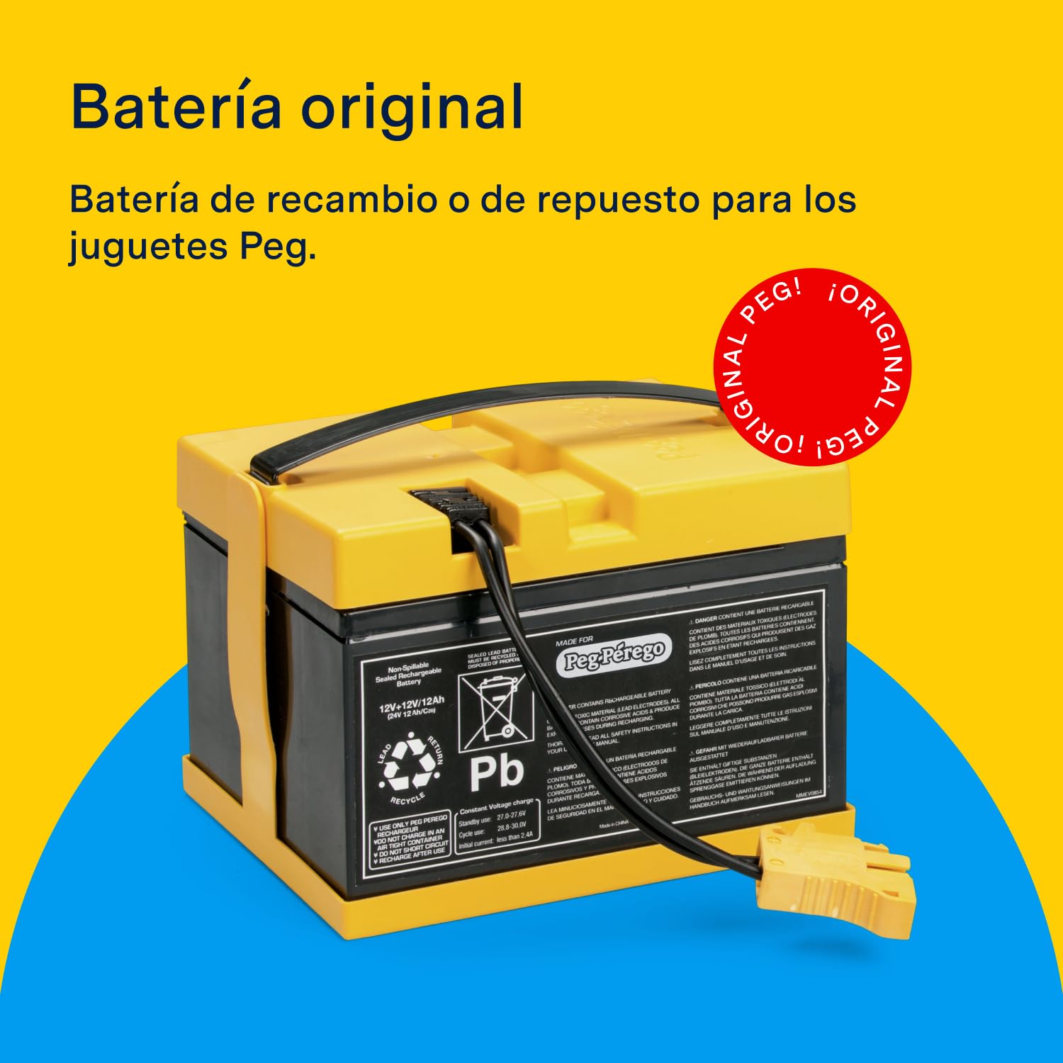 peg-perego-bater-a-24v-12ah-repuesto-original-recargable-de-plomo-para-veh-culos image 4