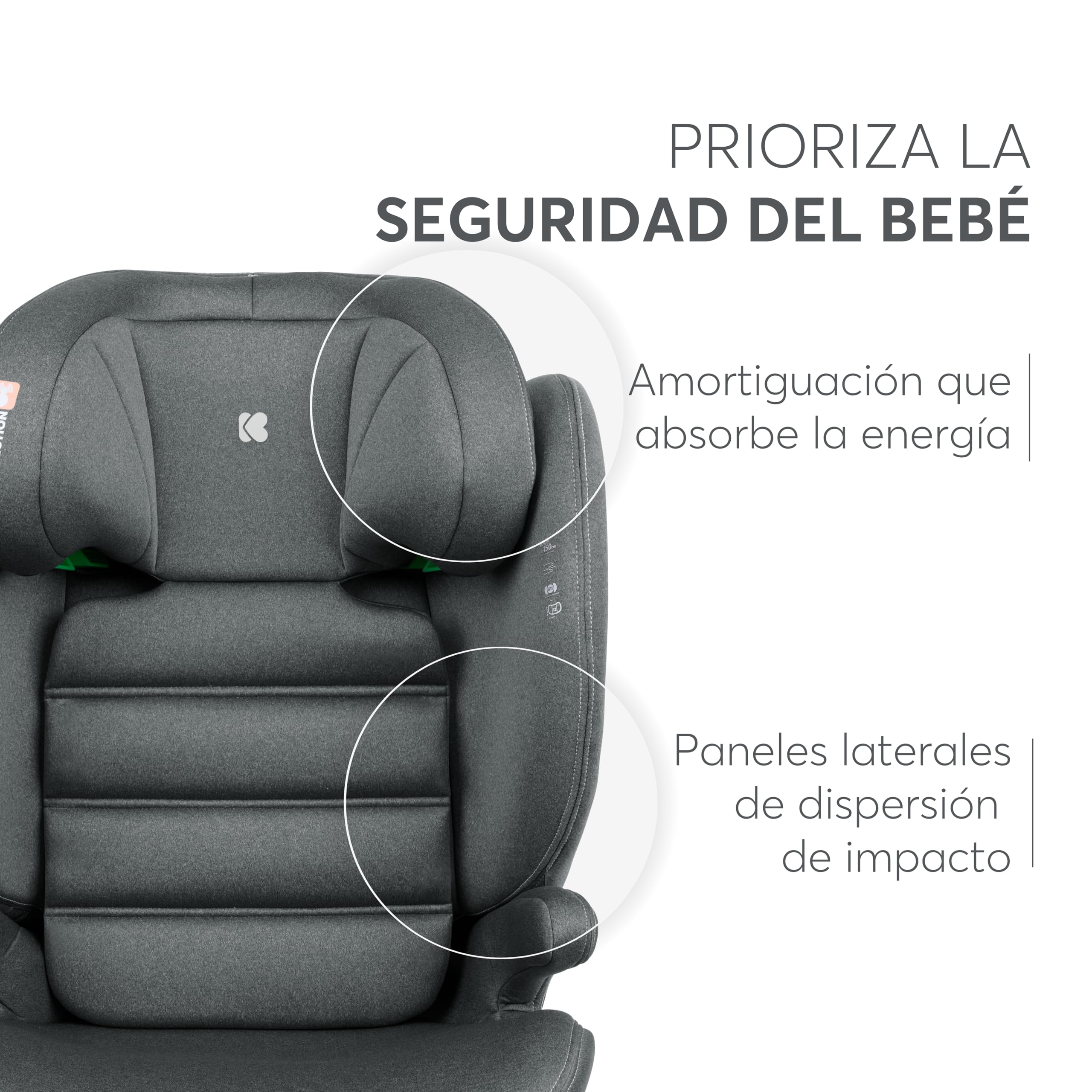 kikkaboo-i-track-silla-coche-grupo-2-3-isofix-gris-100-150-cm image 6