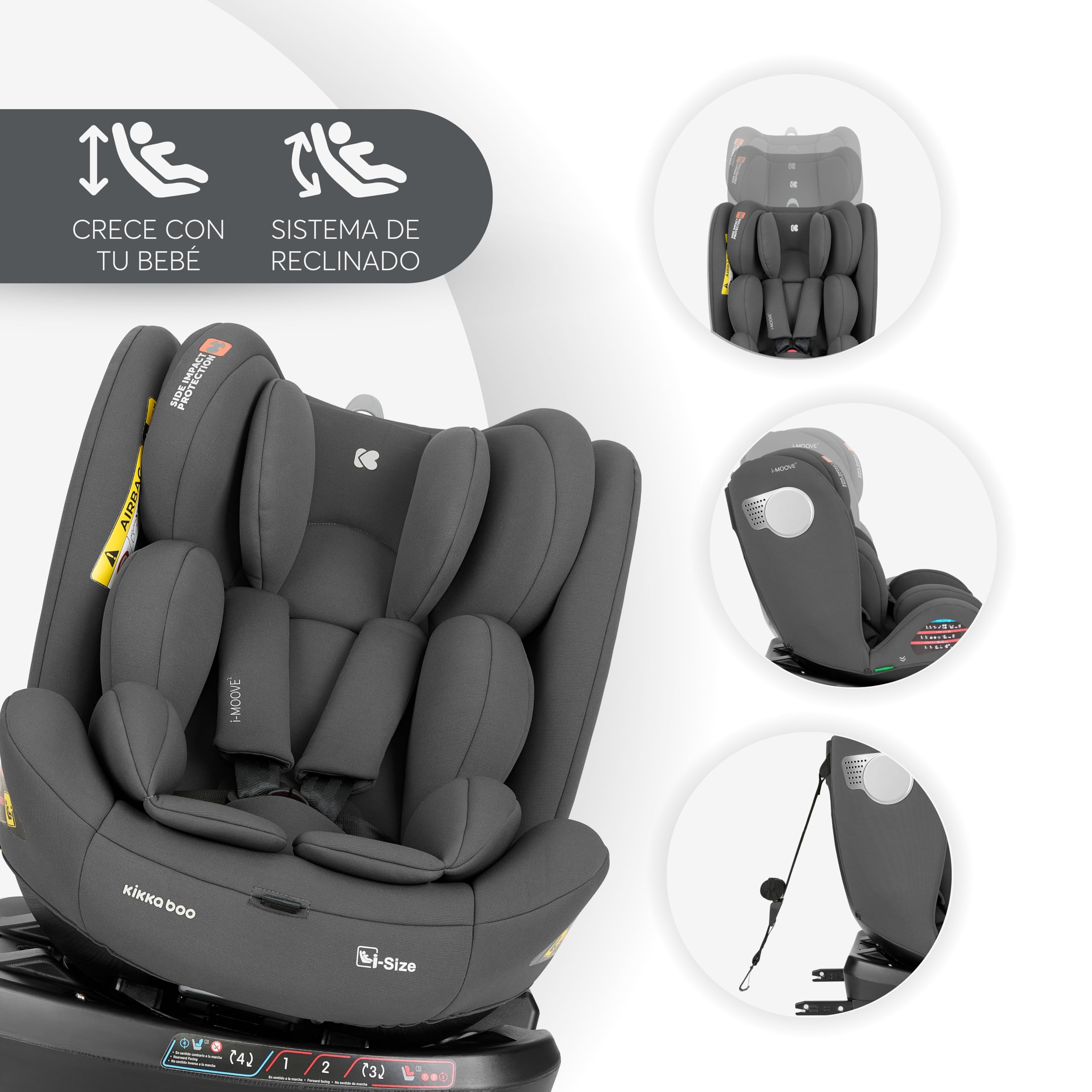 kikkaboo-i-moove-2-silla-coche-i-size-40-150-cm-isofix-360-gris-oscuro image 8