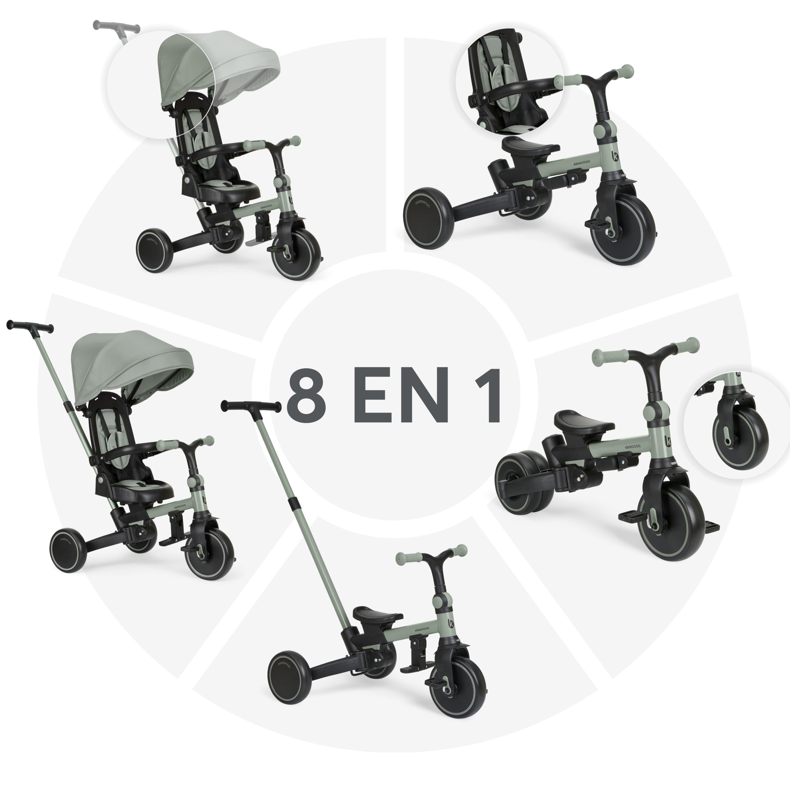 kikkaboo-aluma-triciclo-evolutivo-8-en-1-plegable-verde image 3