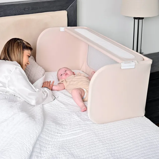 prinsel-colecho-barandal-2-en-1-beige-barrera-de-seguridad image 1
