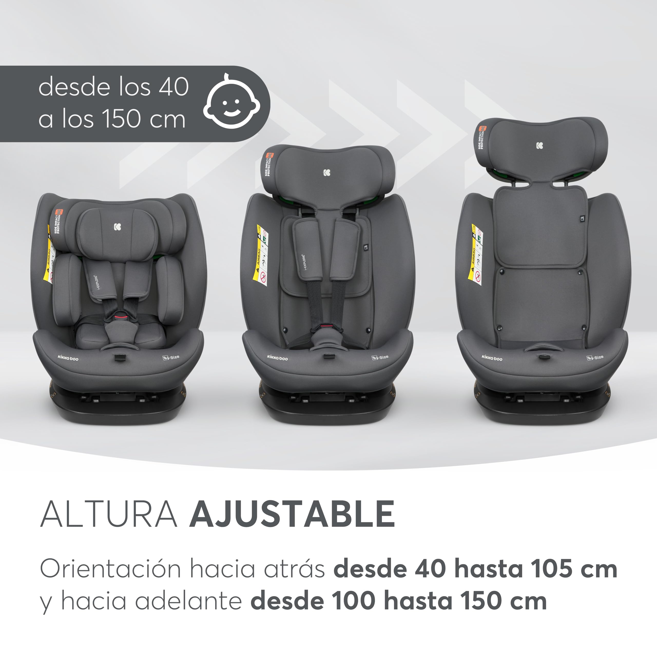kikkaboo-i-explore-2-silla-coche-i-size-40-150-cm-sin-isofix-grey image 8