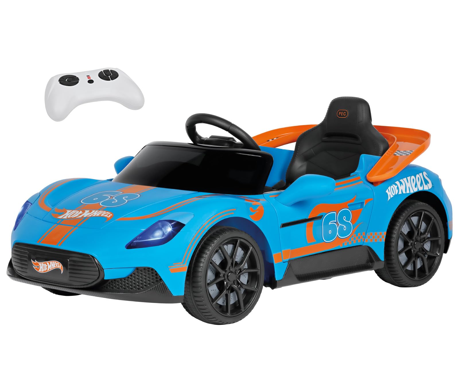 peg-perego-hot-wheels-rc-coche-el-ctrico-teledirigido-12v-con-mando-luces-sonido image 1