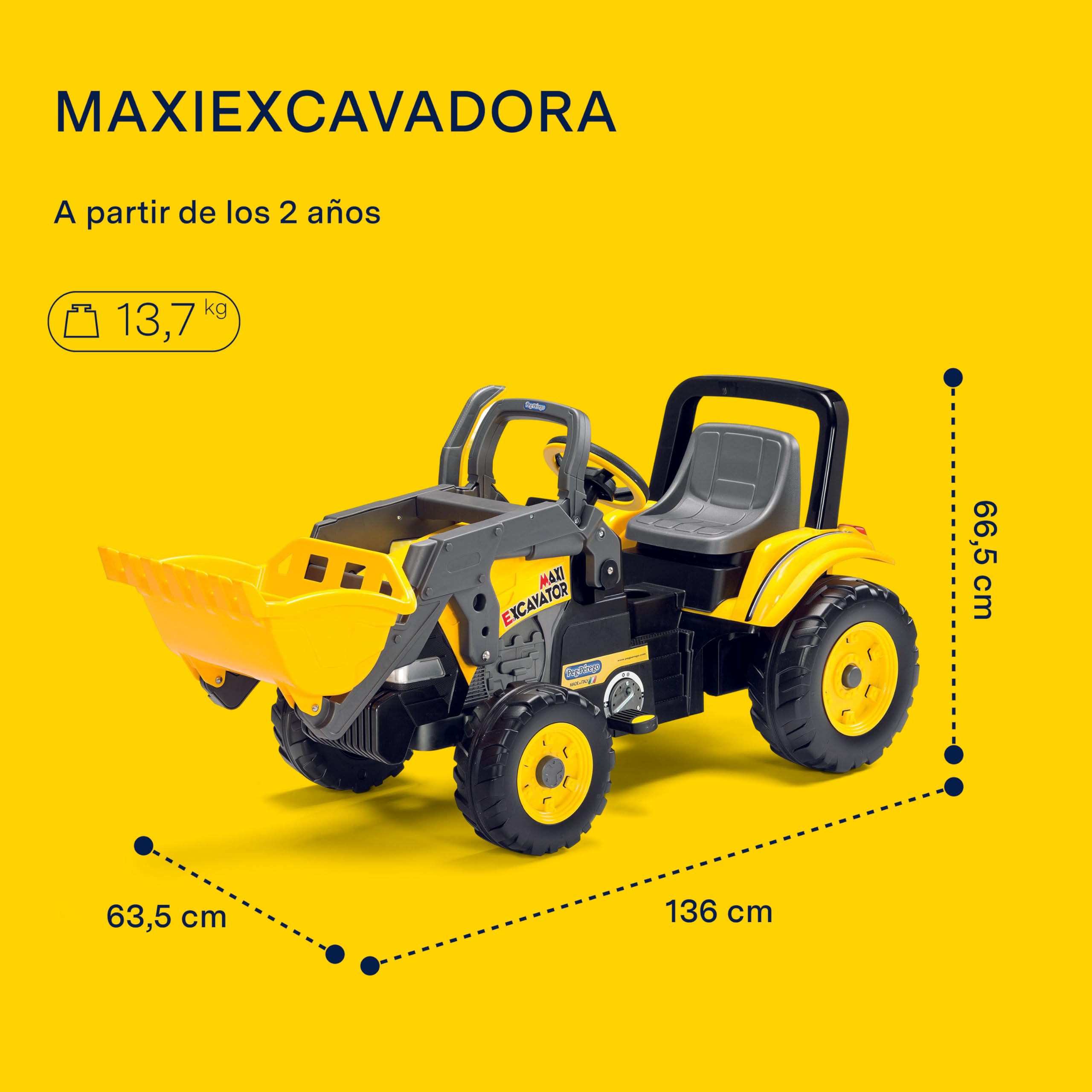 peg-perego-maxi-excavator-excavadora-a-pedales-con-pala image 3