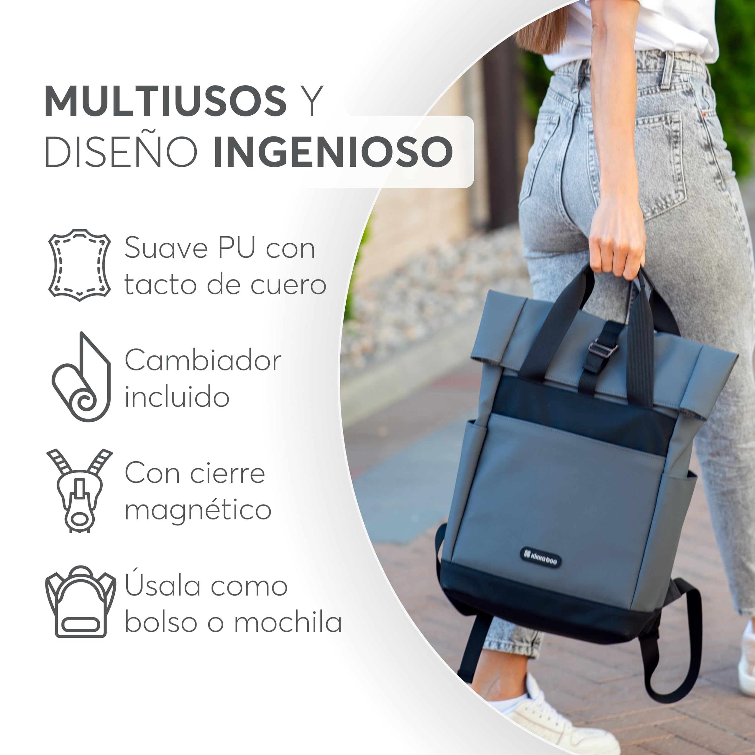 kikkaboo-cerise-mochila-pa-alera-negro-con-cambiador image 4