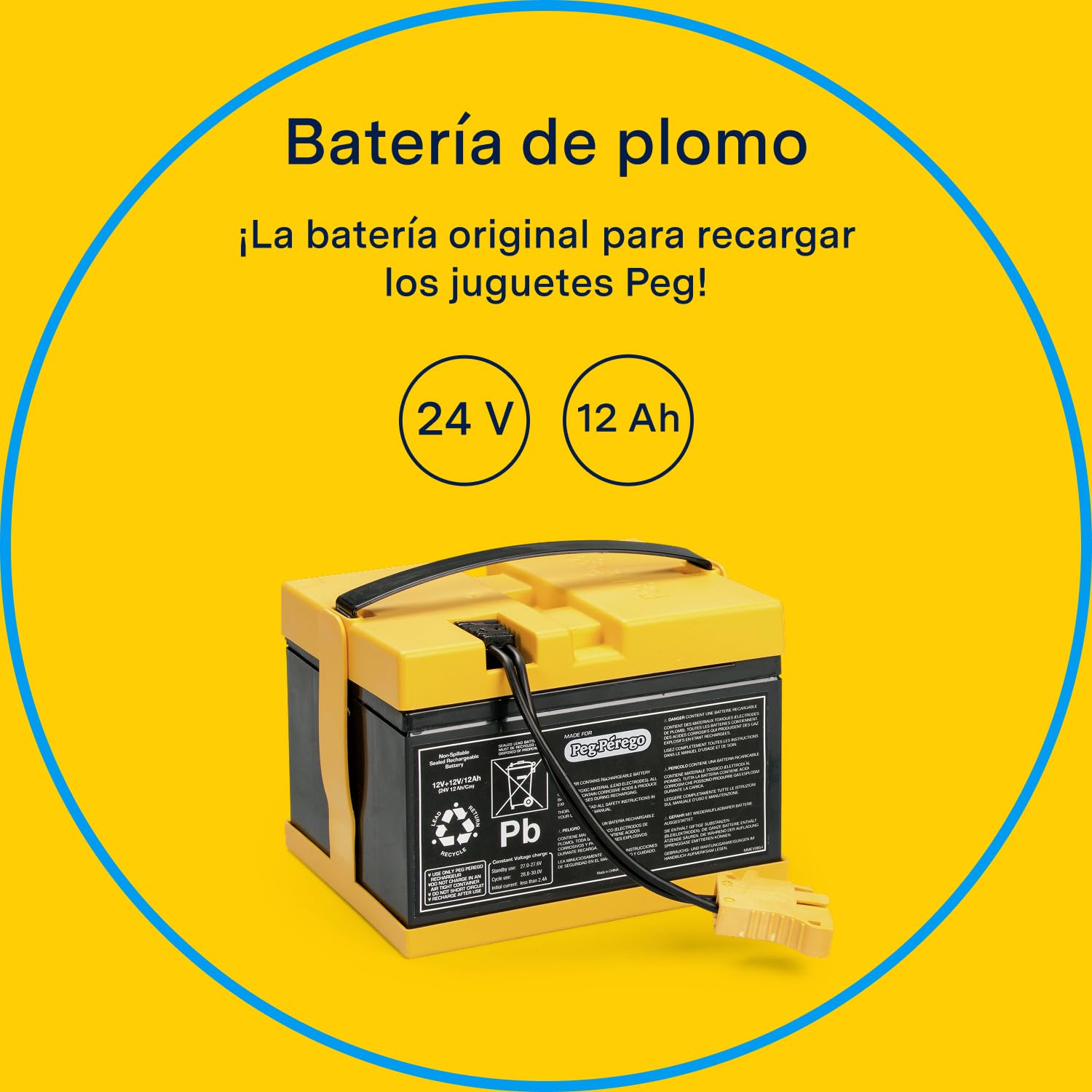 peg-perego-bater-a-24v-12ah-repuesto-original-recargable-de-plomo-para-veh-culos image 2