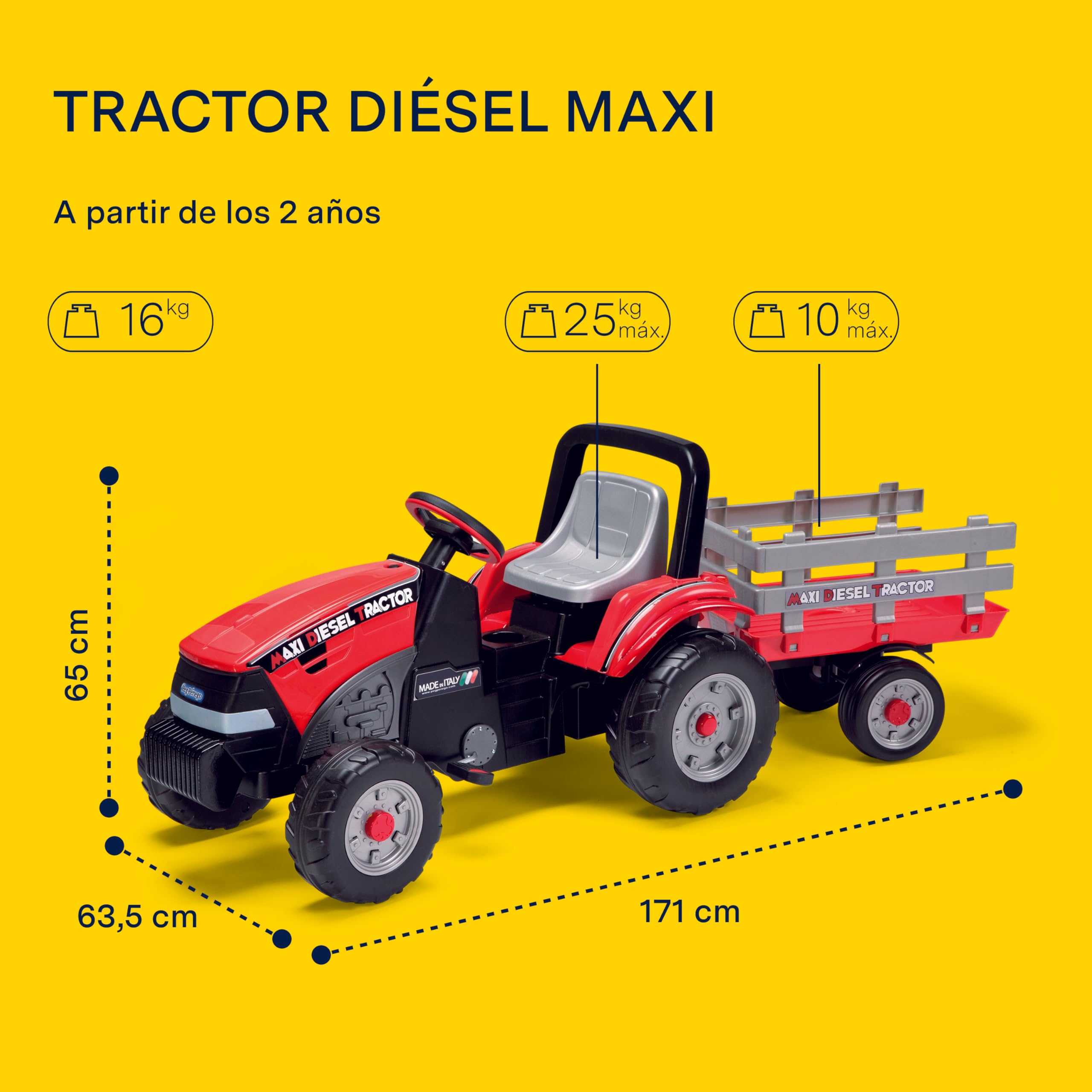 peg-perego-maxi-diesel-tractor-de-pedales-con-remolque-a-partir-de-2-a-os image 3