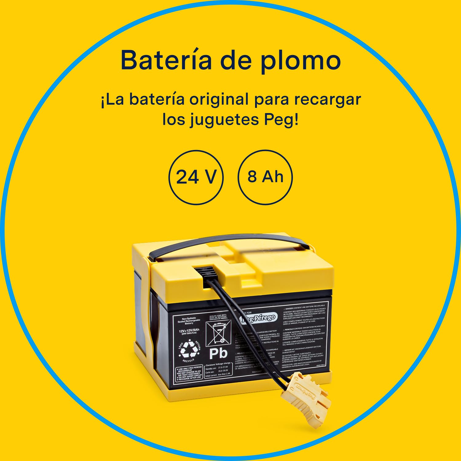 peg-perego-bater-a-24v-8ah-repuesto-original-recargable-para-veh-culos-el-ctrico image 2