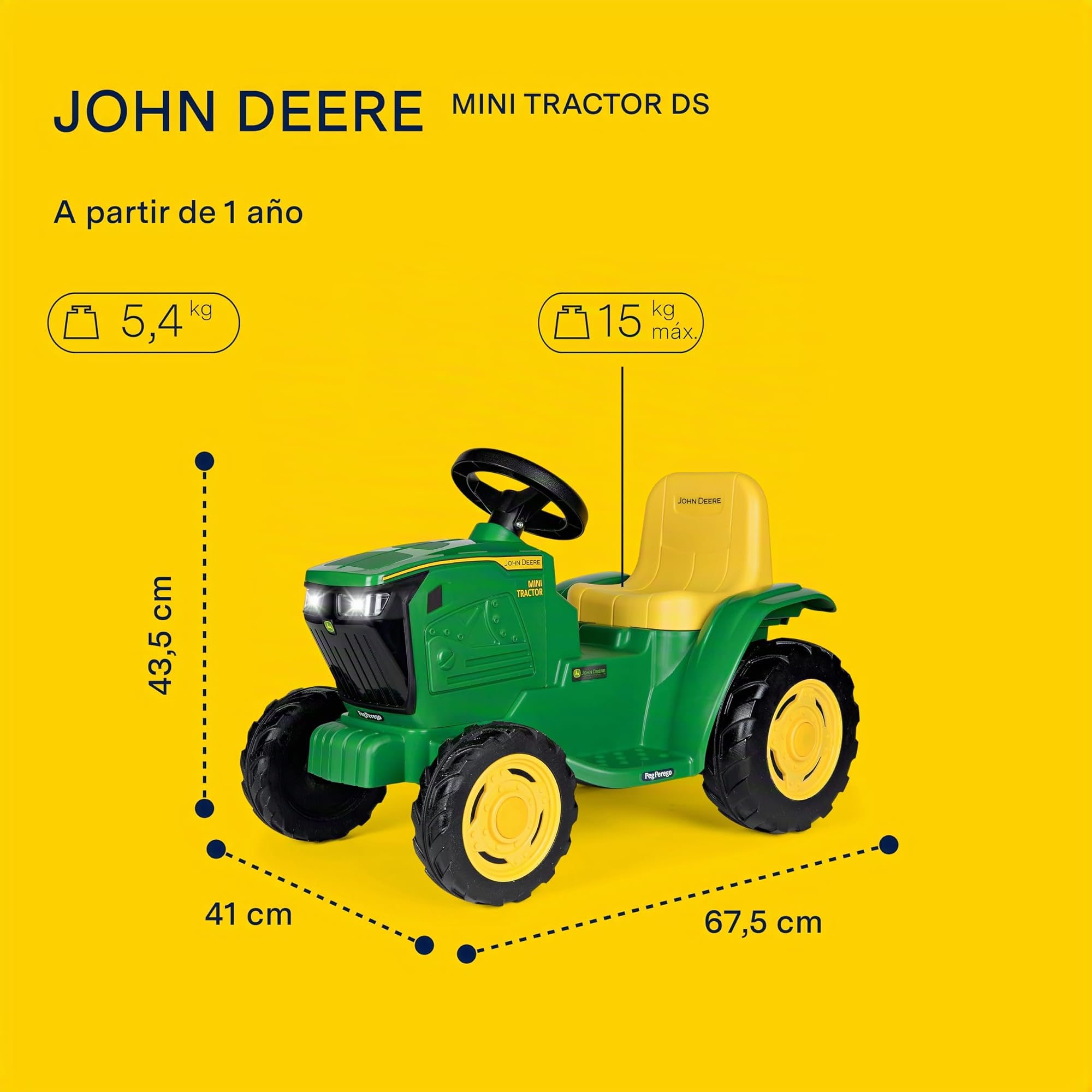 peg-perego-john-deere-mini-tractor-6v-tractor-el-ctrico-montable-desde-1-a-o image 2