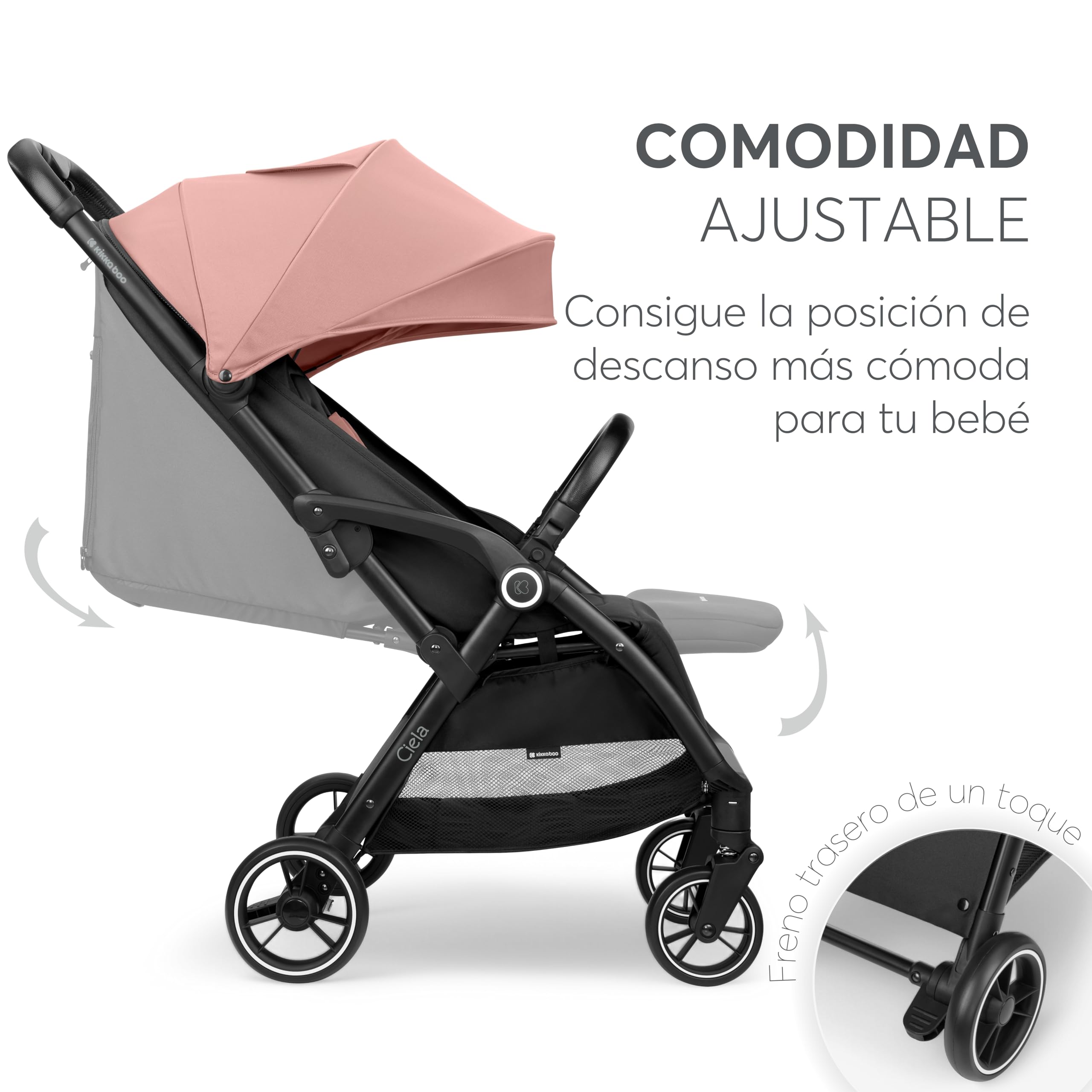 kikkaboo-ciela-silla-de-paseo-ligera-compacta-hasta-22-kg-rosa image 2