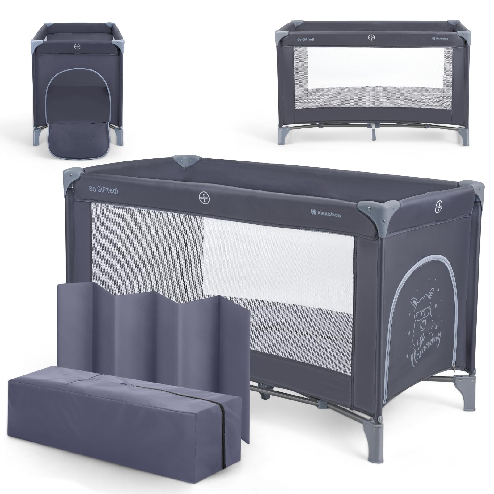 kikkaboo-so-gifted-cuna-de-viaje-120x60-cm-hasta-15-kg-azul-marino image 1