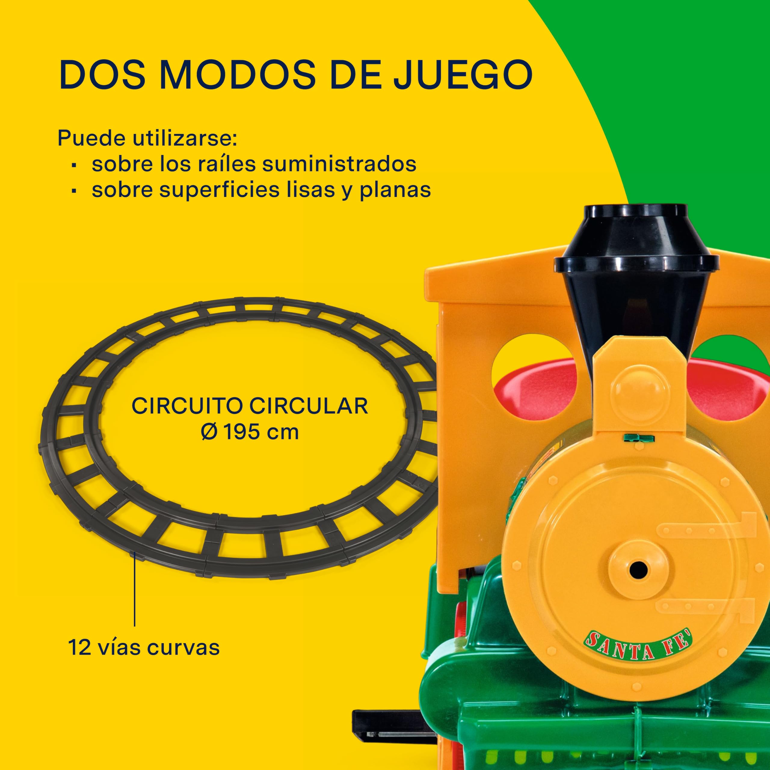 peg-perego-santa-f-train-tren-el-ctrico-montable-6v-con-12-ra-les image 6
