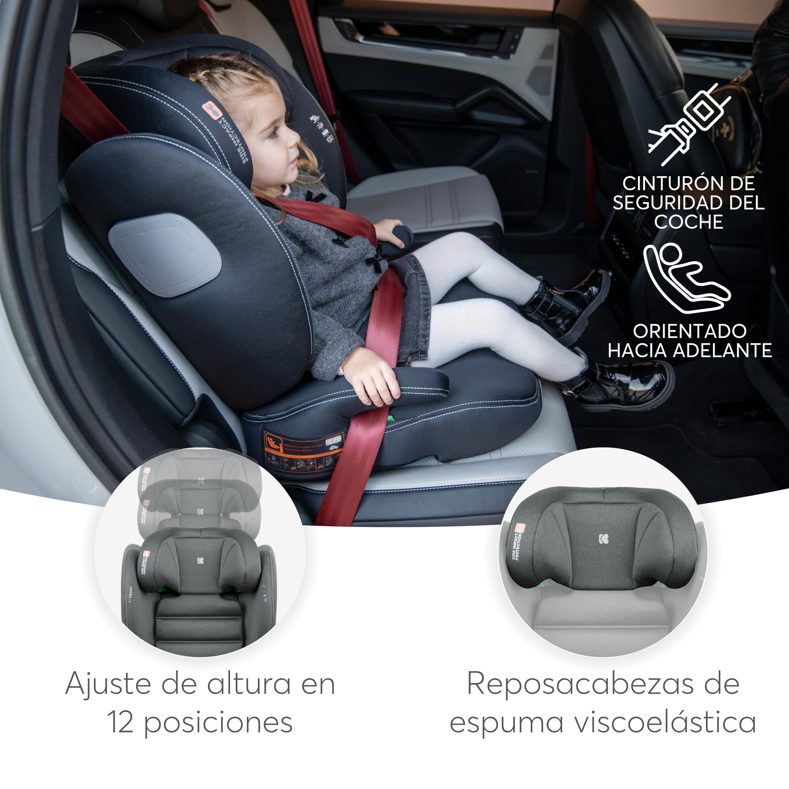 kikkaboo-i-track-silla-coche-grupo-2-3-isofix-gris-100-150-cm image 5