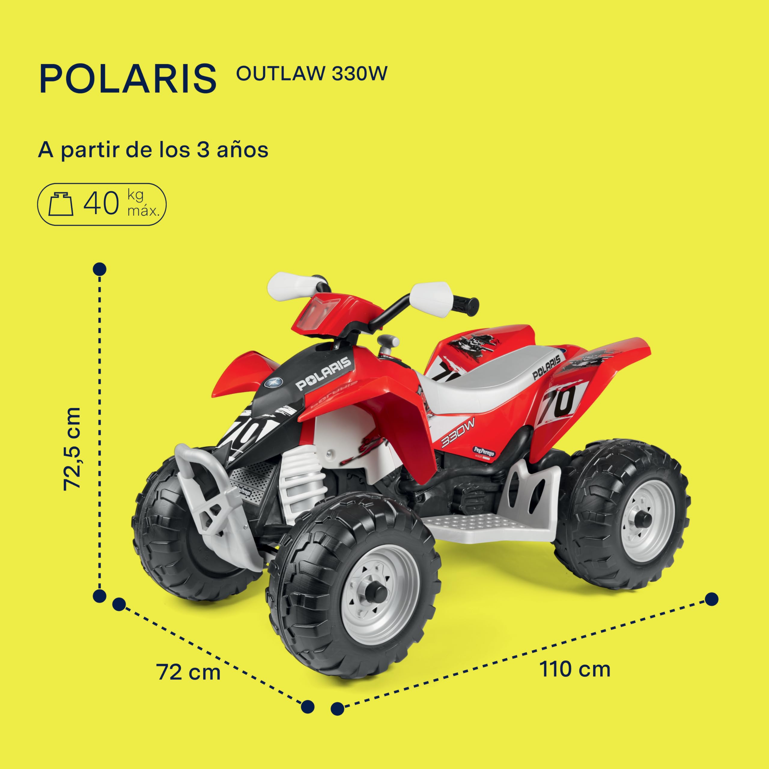 peg-perego-polaris-outlaw-330w-quad-el-ctrico-12v-camo-para-ni-os-3-a-os image 2