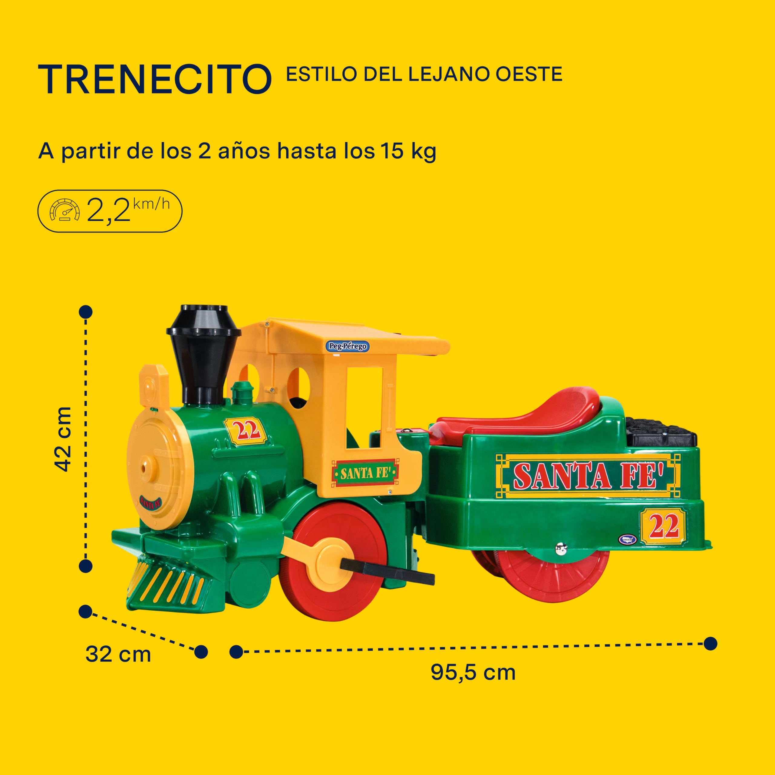 peg-perego-santa-f-train-tren-el-ctrico-montable-6v-con-12-ra-les image 2