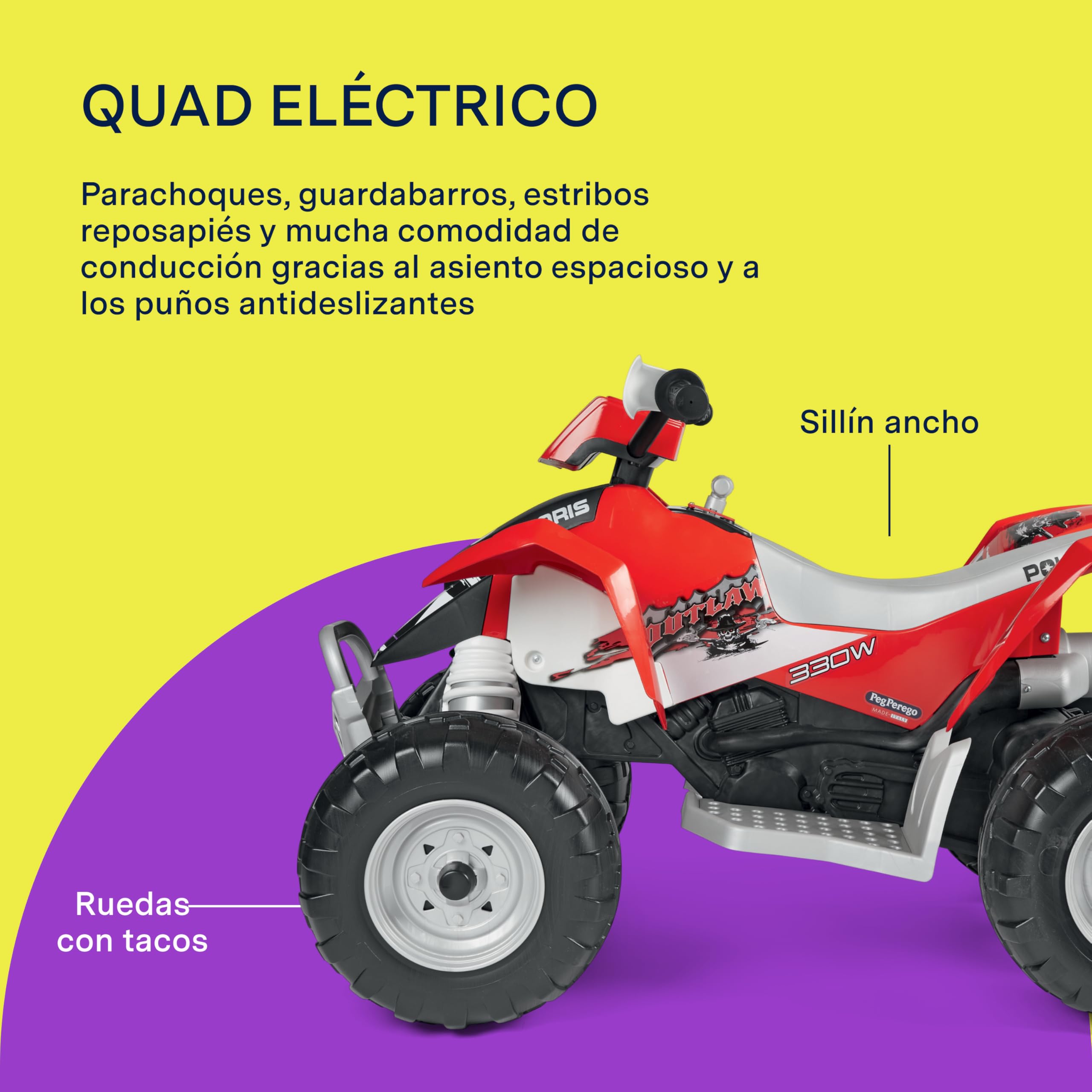 peg-perego-polaris-outlaw-330w-quad-el-ctrico-12v-camo-para-ni-os-3-a-os image 3