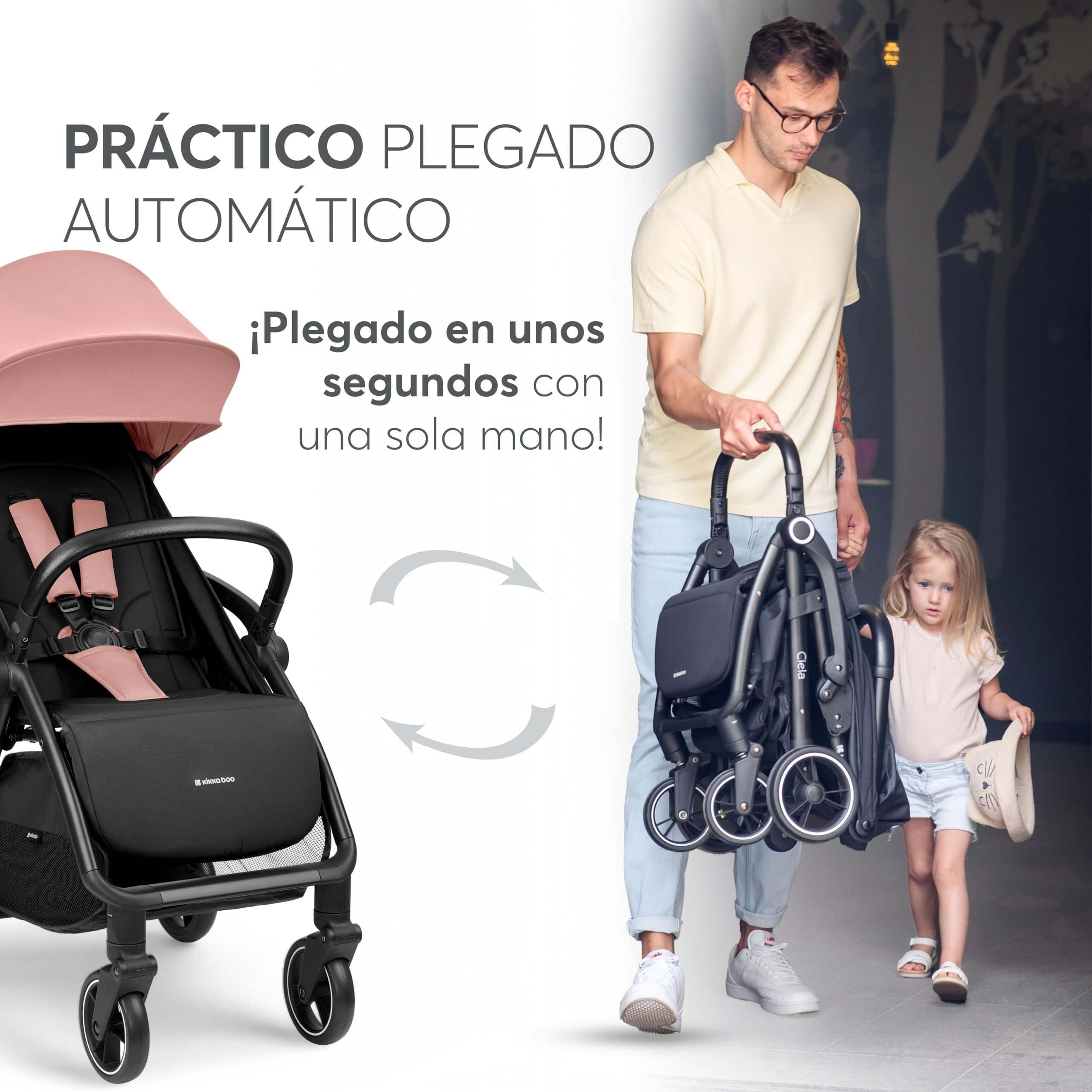 kikkaboo-ciela-silla-de-paseo-ligera-compacta-hasta-22-kg-rosa image 3