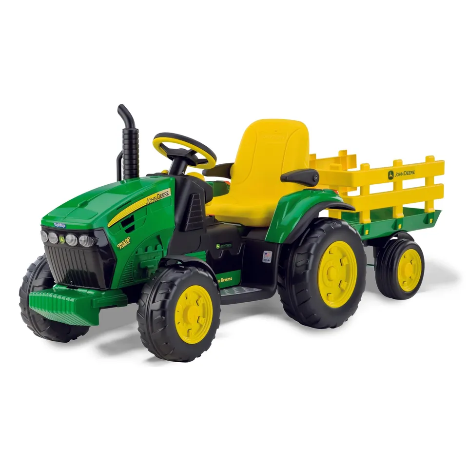 peg-perego-or0047-john-deere-tractor-el-ctrico-12v-con-remolque image 1