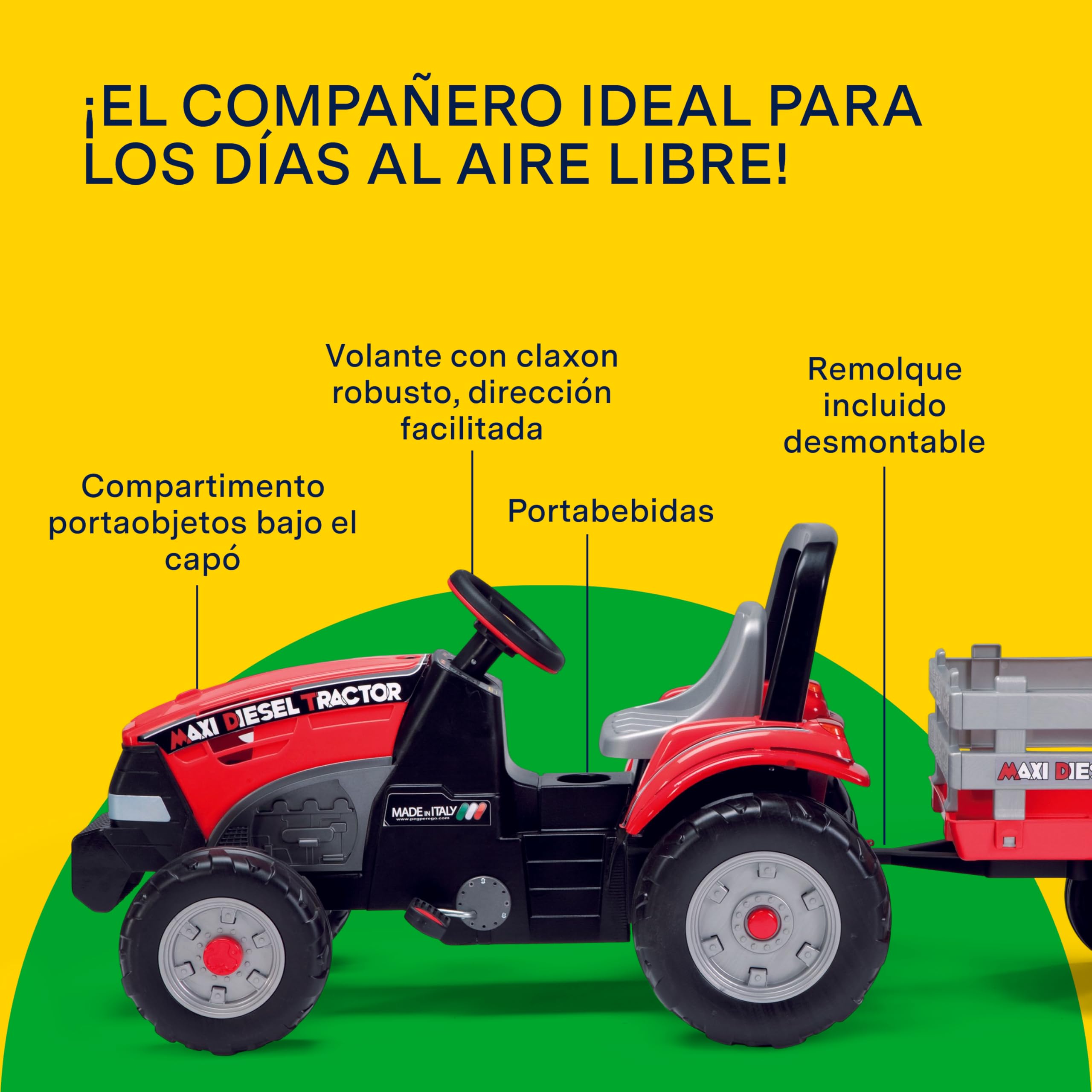 peg-perego-maxi-diesel-tractor-de-pedales-con-remolque-a-partir-de-2-a-os image 5