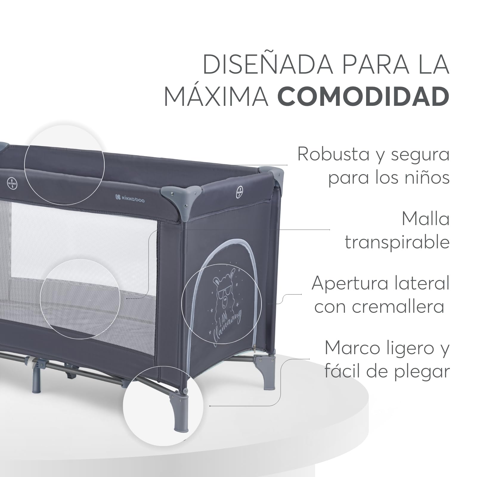 kikkaboo-so-gifted-cuna-de-viaje-120x60-cm-hasta-15-kg-azul-marino image 5
