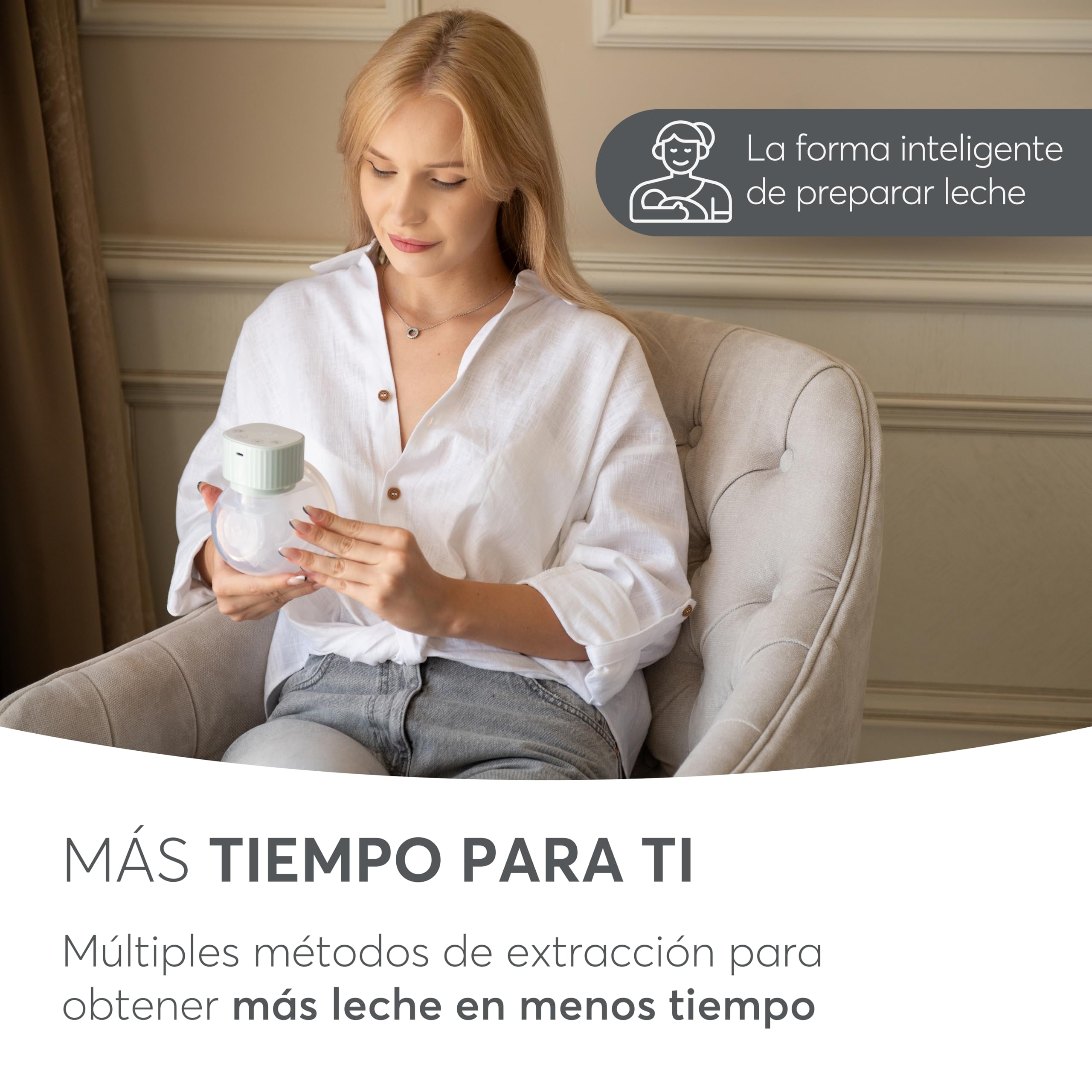 kikkaboo-noa-sacaleches-el-ctrico-manos-libres-3-modos-9-niveles-led-menta image 5