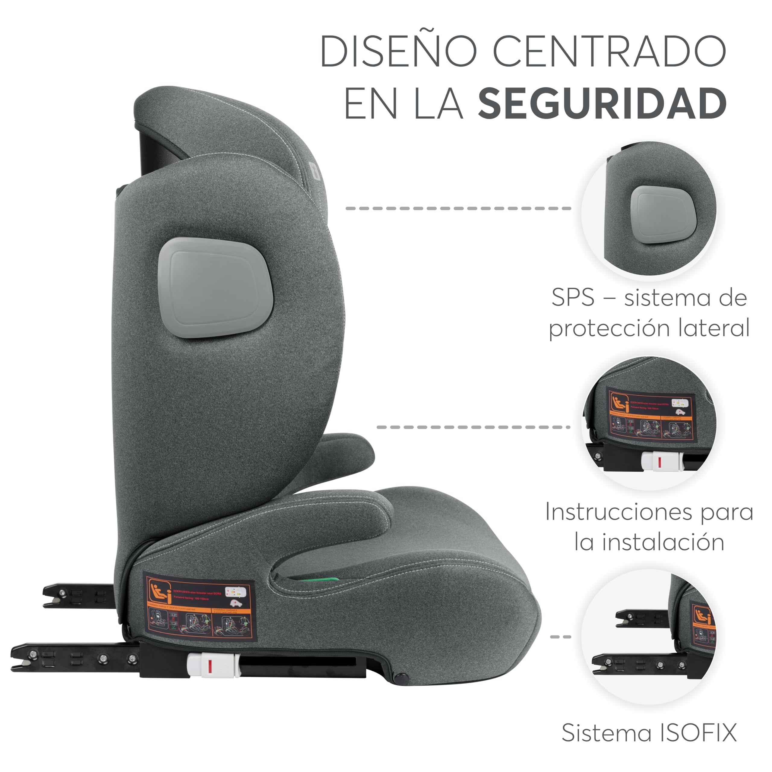 kikkaboo-i-track-silla-coche-grupo-2-3-isofix-gris-100-150-cm image 4