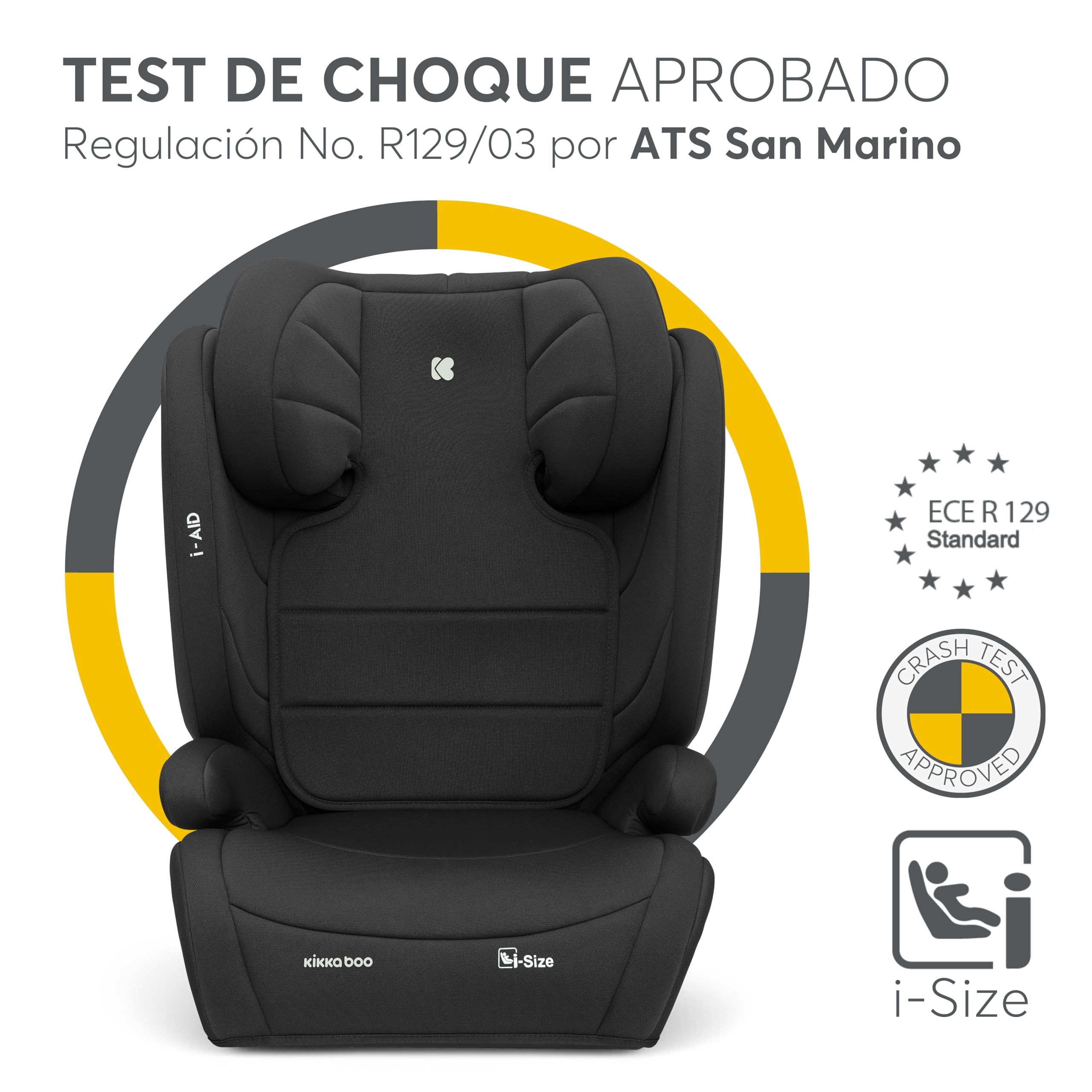 kikkaboo-i-aid-silla-de-coche-grupo-2-3-15-36-kg-100-150-cm-negro-sin-isofix image 3