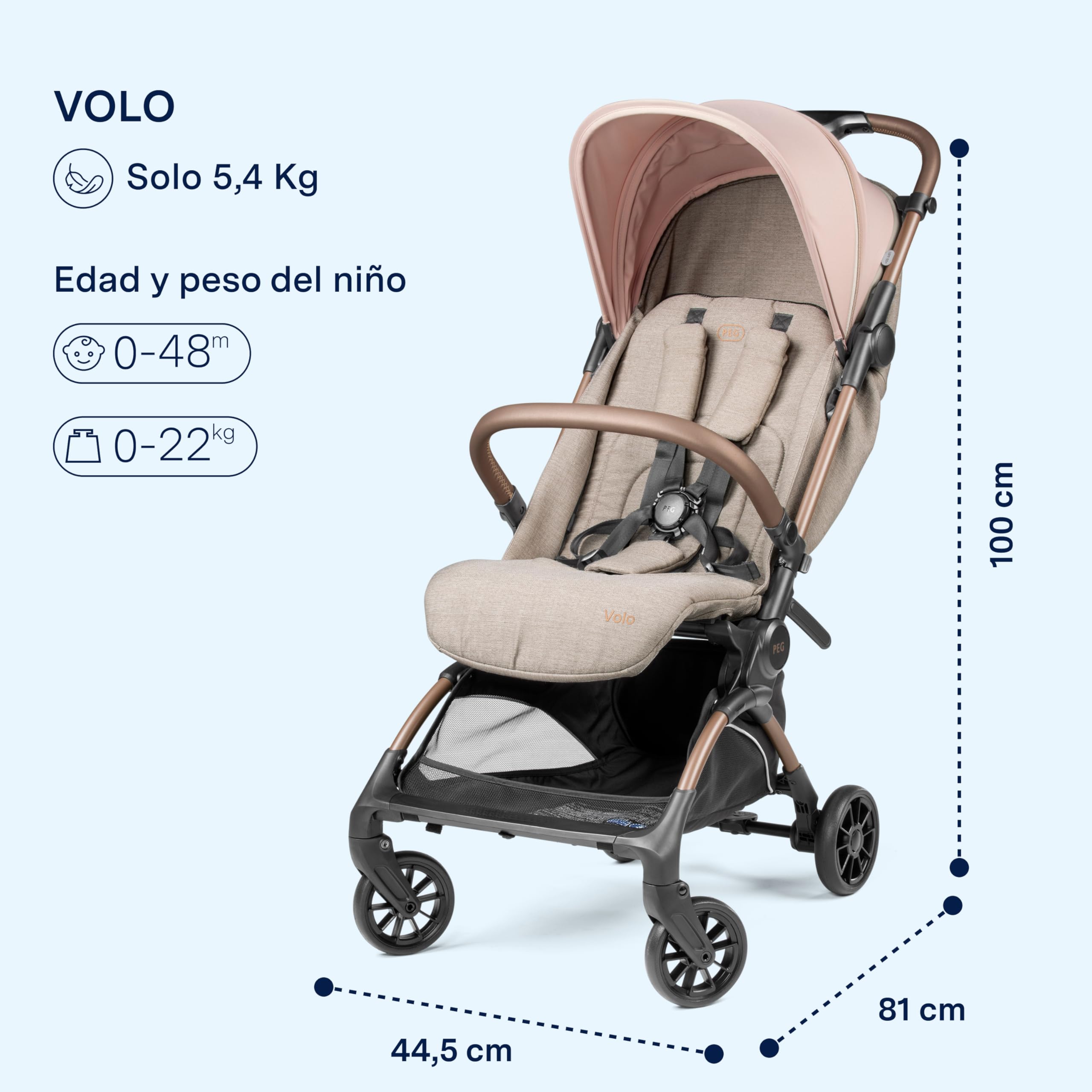 peg-perego-volo-mon-amour-silla-de-paseo-ligera-5-4-kg-avi-n-hasta-22-kg-con-bol image 2
