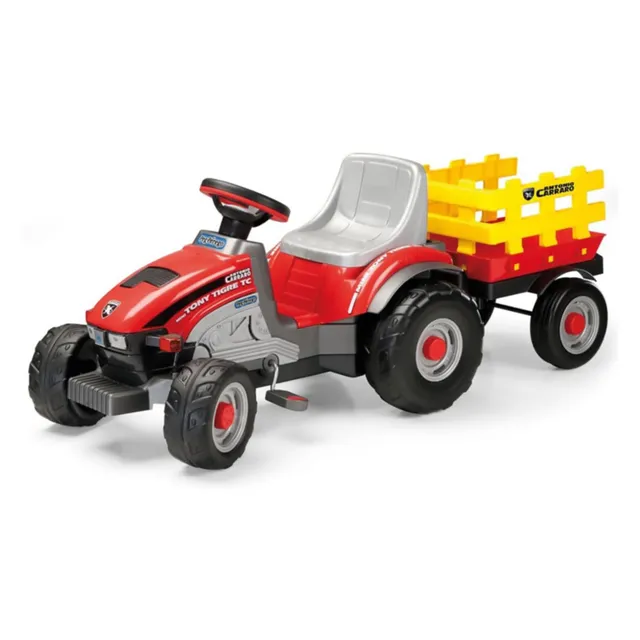 peg-perego-mini-tony-tigre-tractor-de-pedales-con-remolque image 1
