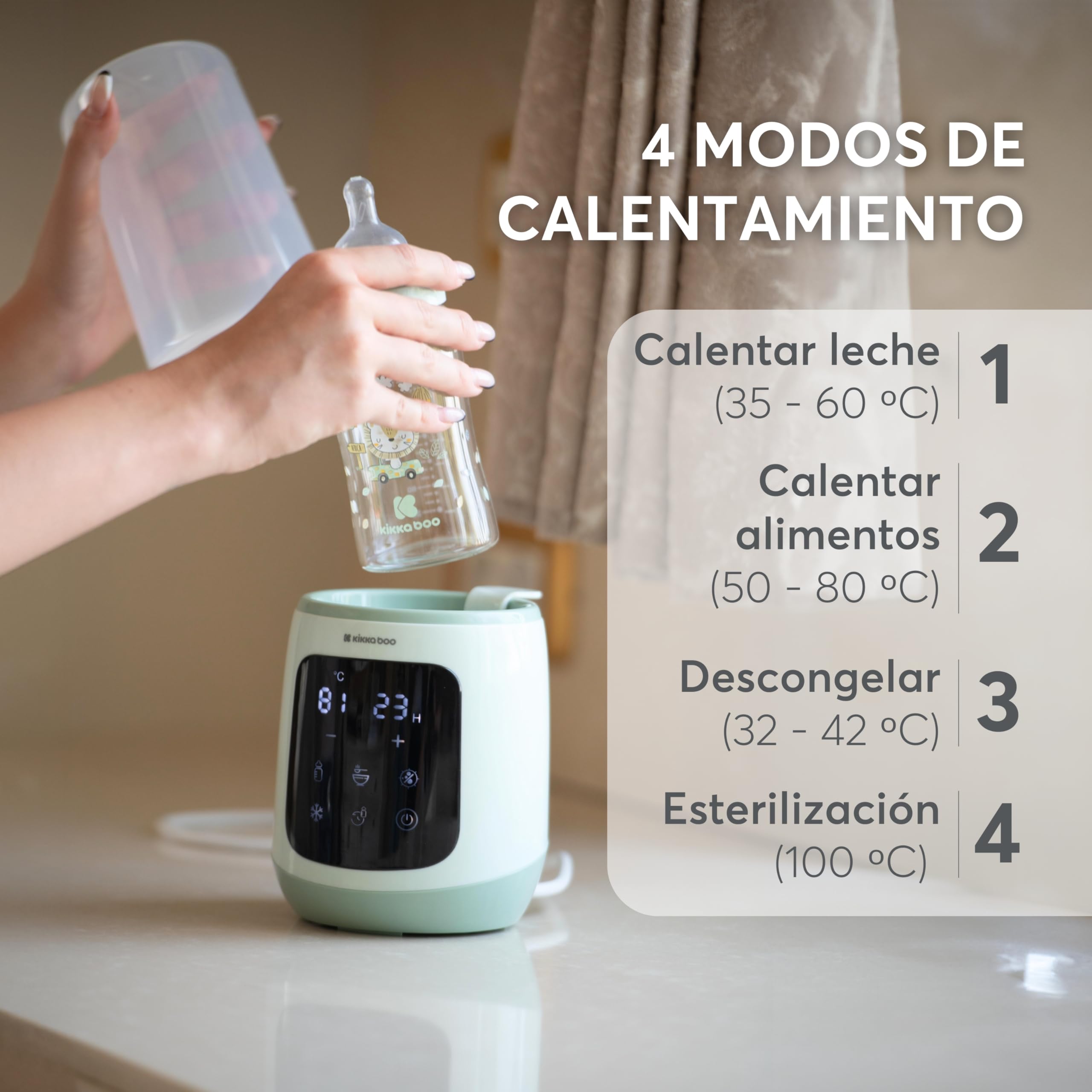 kikkaboo-caldo-calienta-biberones-port-til-4-en-1-esterilizador-descongelador-me image 5