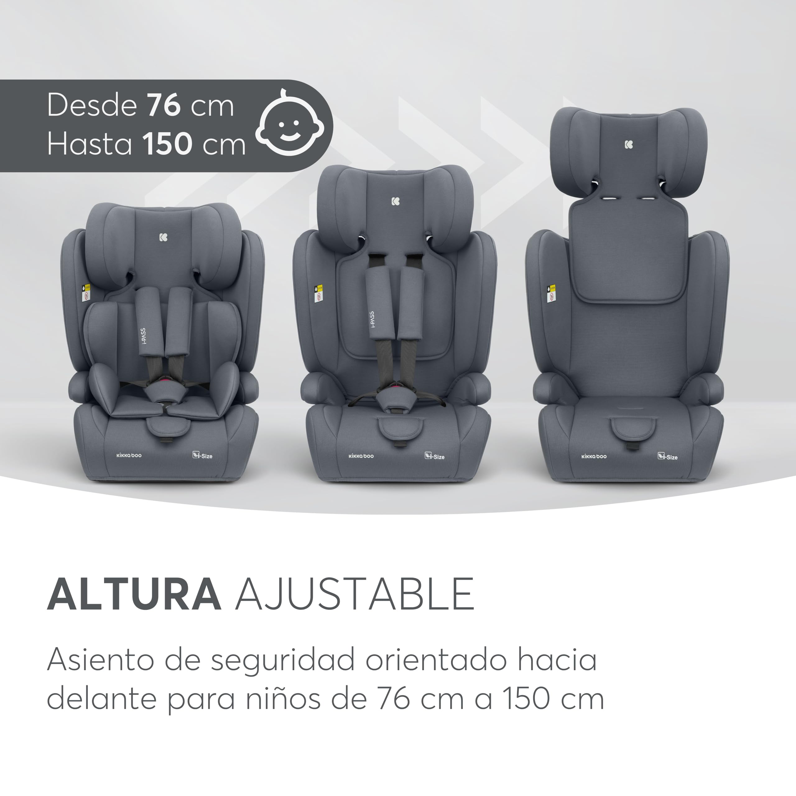 kikkaboo-i-pass-silla-de-coche-grupo-1-2-3-9-36-kg-76-150-cm-gris image 8
