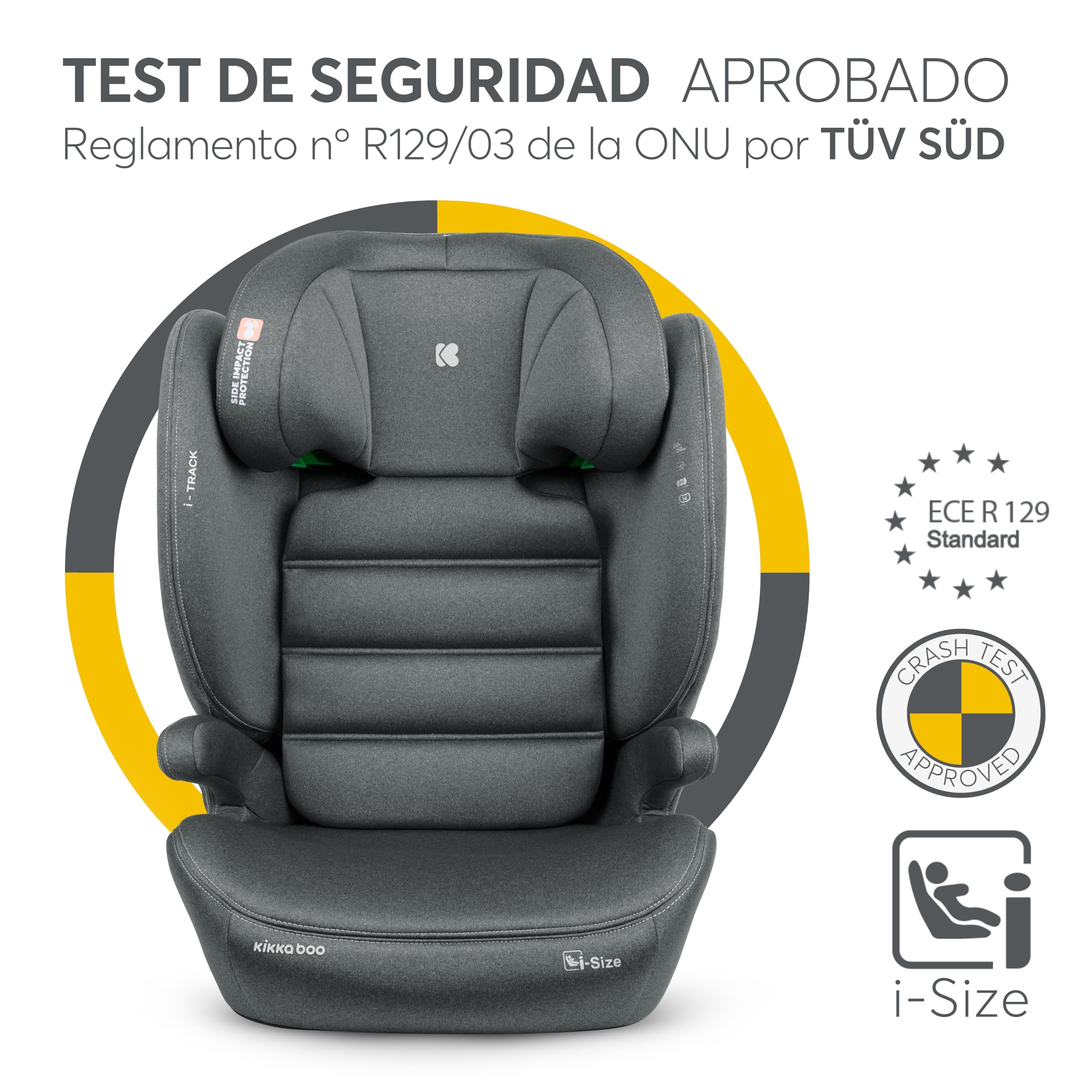 kikkaboo-i-track-silla-coche-grupo-2-3-isofix-gris-100-150-cm image 2