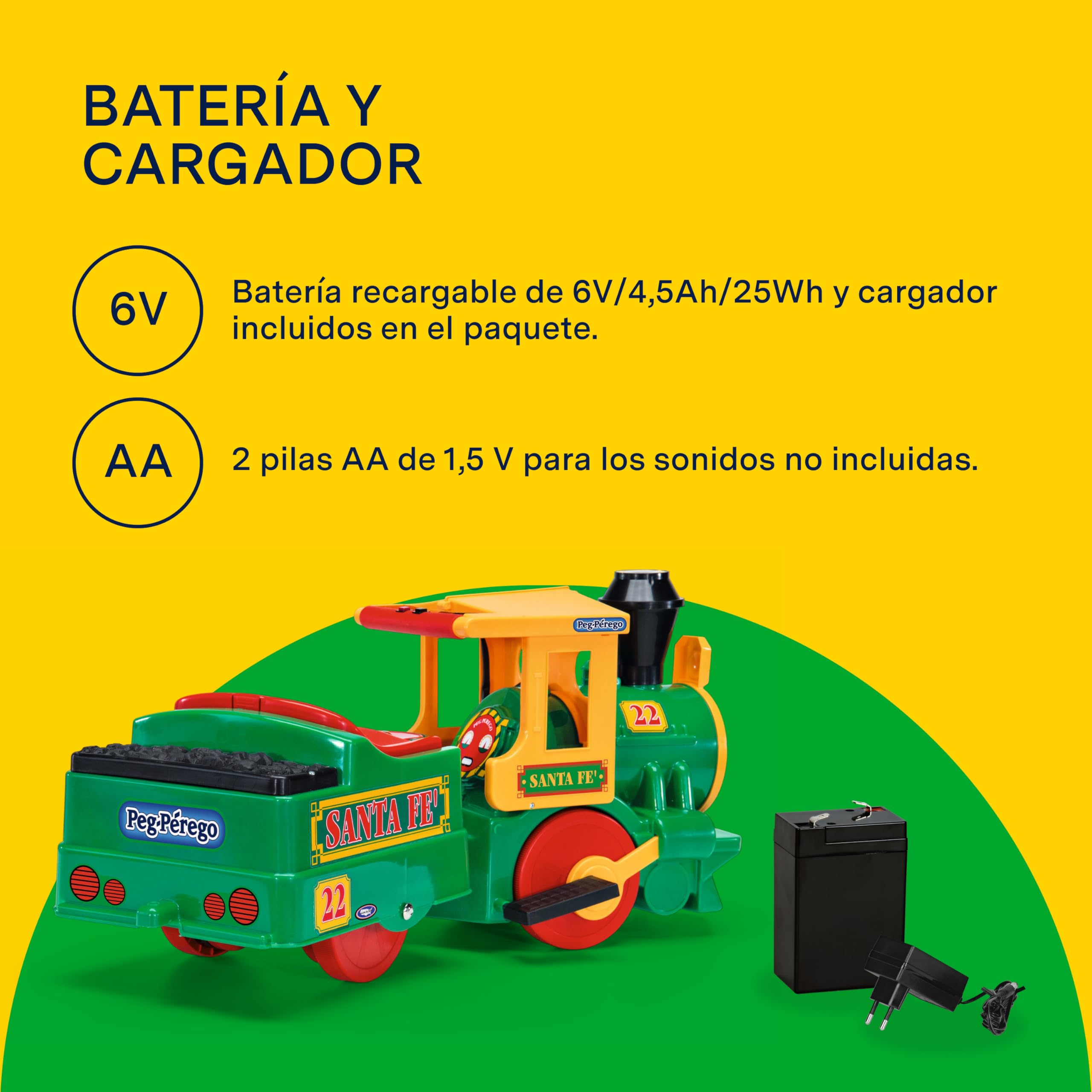 peg-perego-santa-f-train-tren-el-ctrico-montable-6v-con-12-ra-les image 5