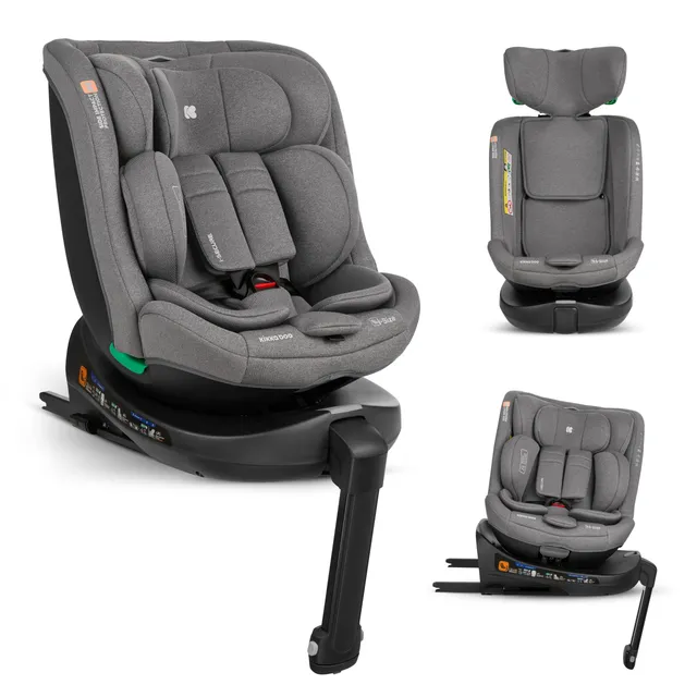 kikkaboo-i-secure-silla-coche-0-36-kg-giratoria-360-i-size-gris-claro image 1