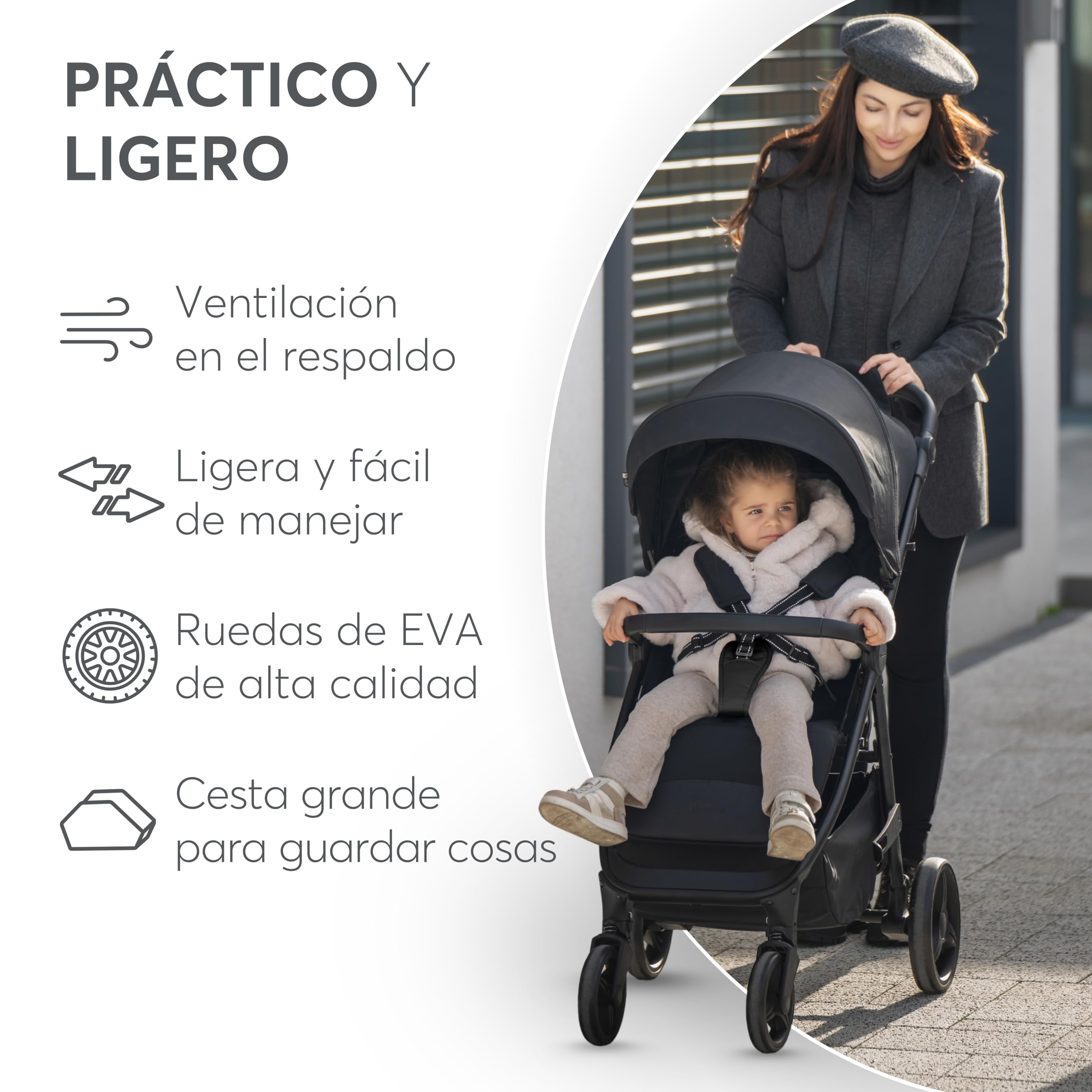 kikkaboo-urban-silla-de-paseo-ligera-negra-hasta-22-kg image 3