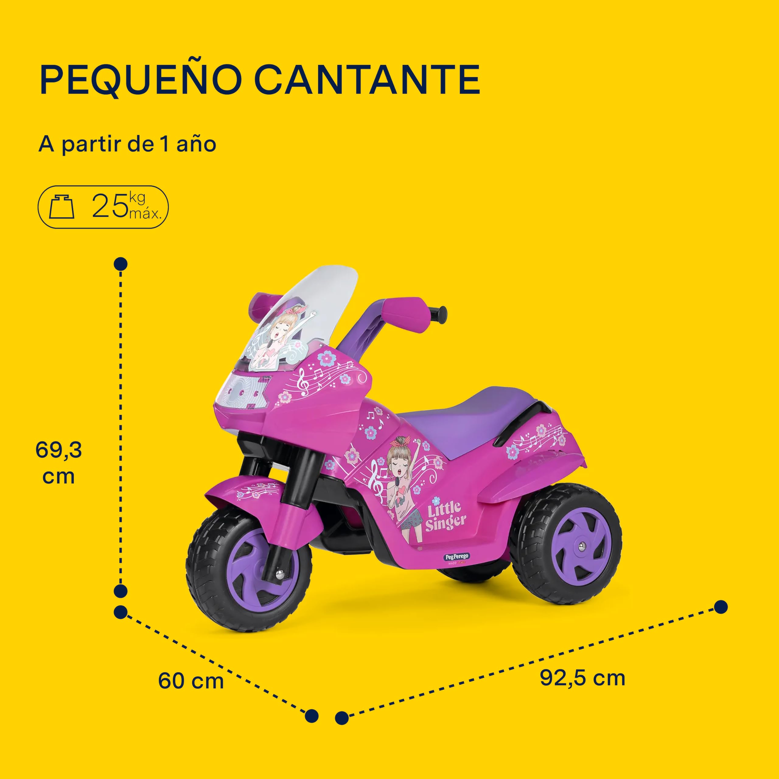 peg-perego-little-singer-moto-el-ctrica-6v-para-ni-os-desde-2-a-os image 2