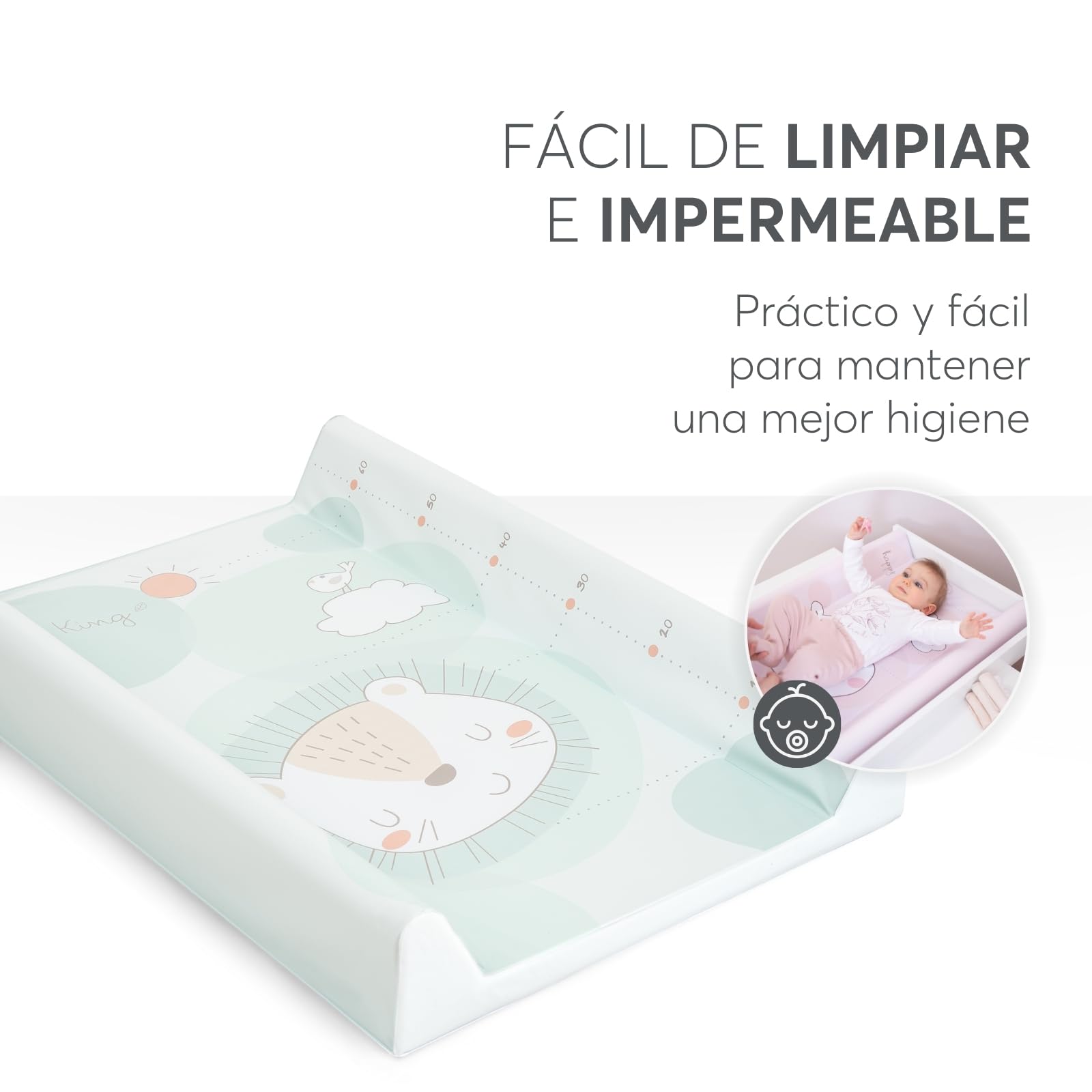kikkaboo-jungle-king-cambiador-impermeable-80x50-cm-verde-menta image 3