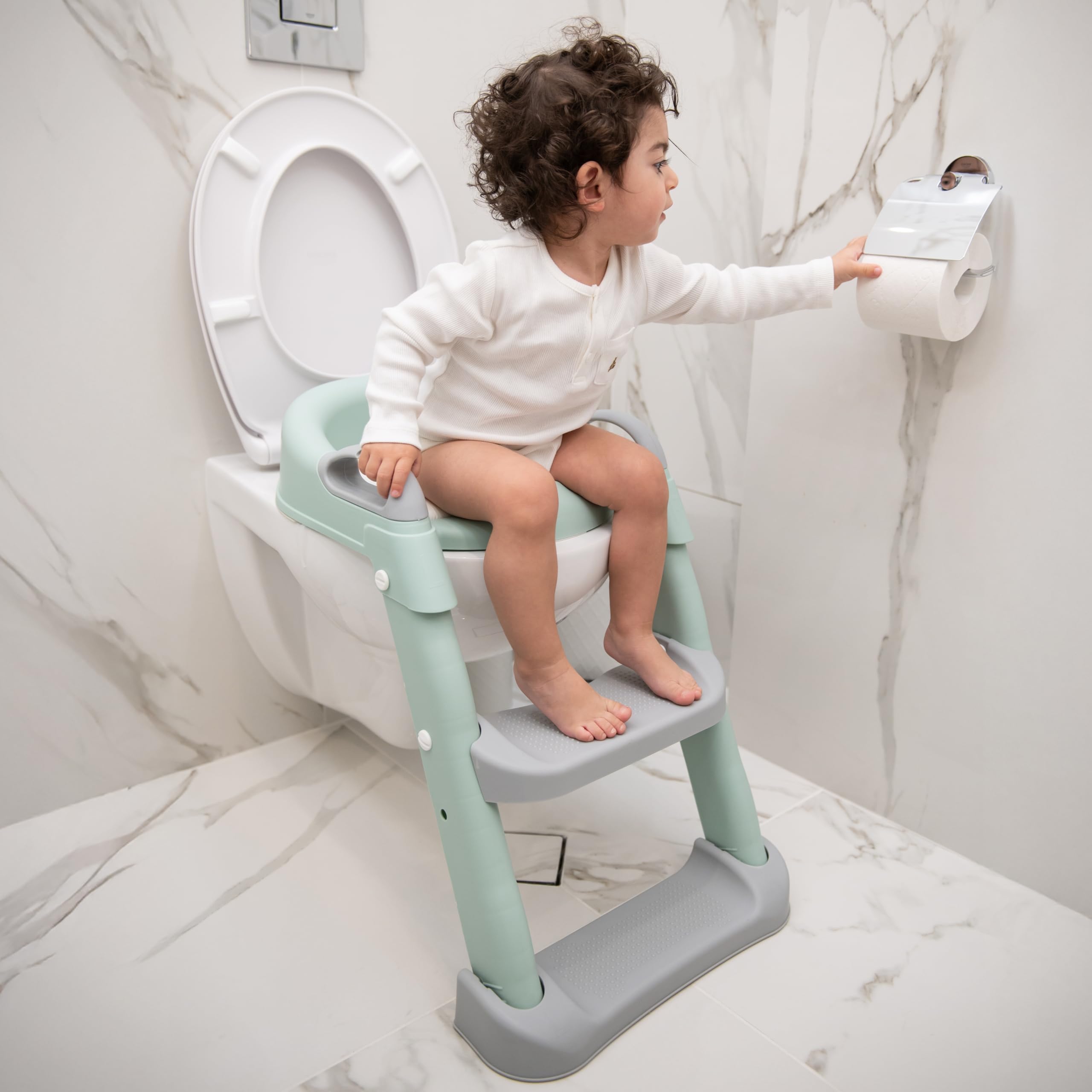 kikkaboo-lea-adaptador-wc-ni-os-con-escalera-plegable-menta-18-meses image 2