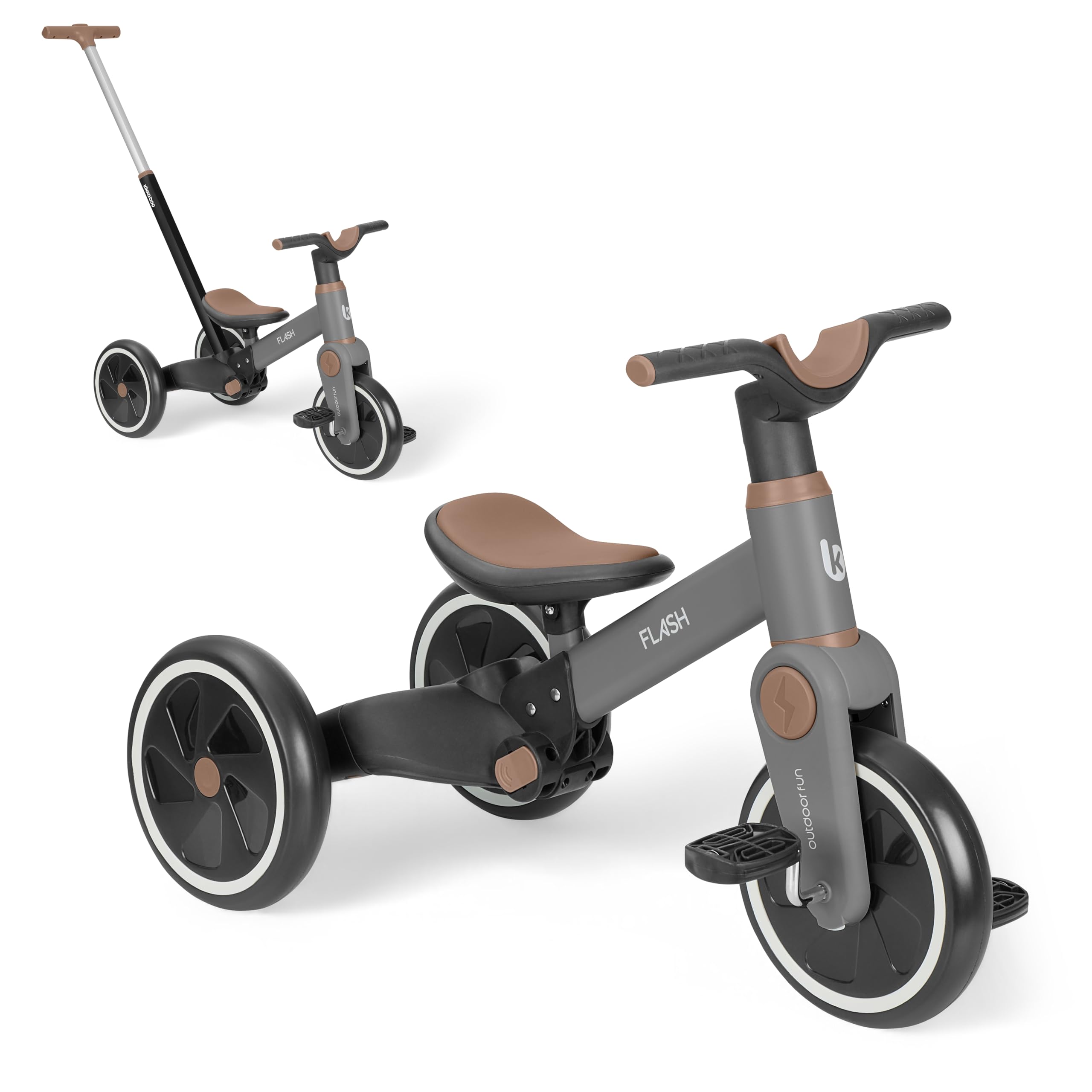 kikkaboo-flash-triciclo-evolutivo-5-en-1-desde-18-meses-a-4-a-os-con-manillar-de image 1