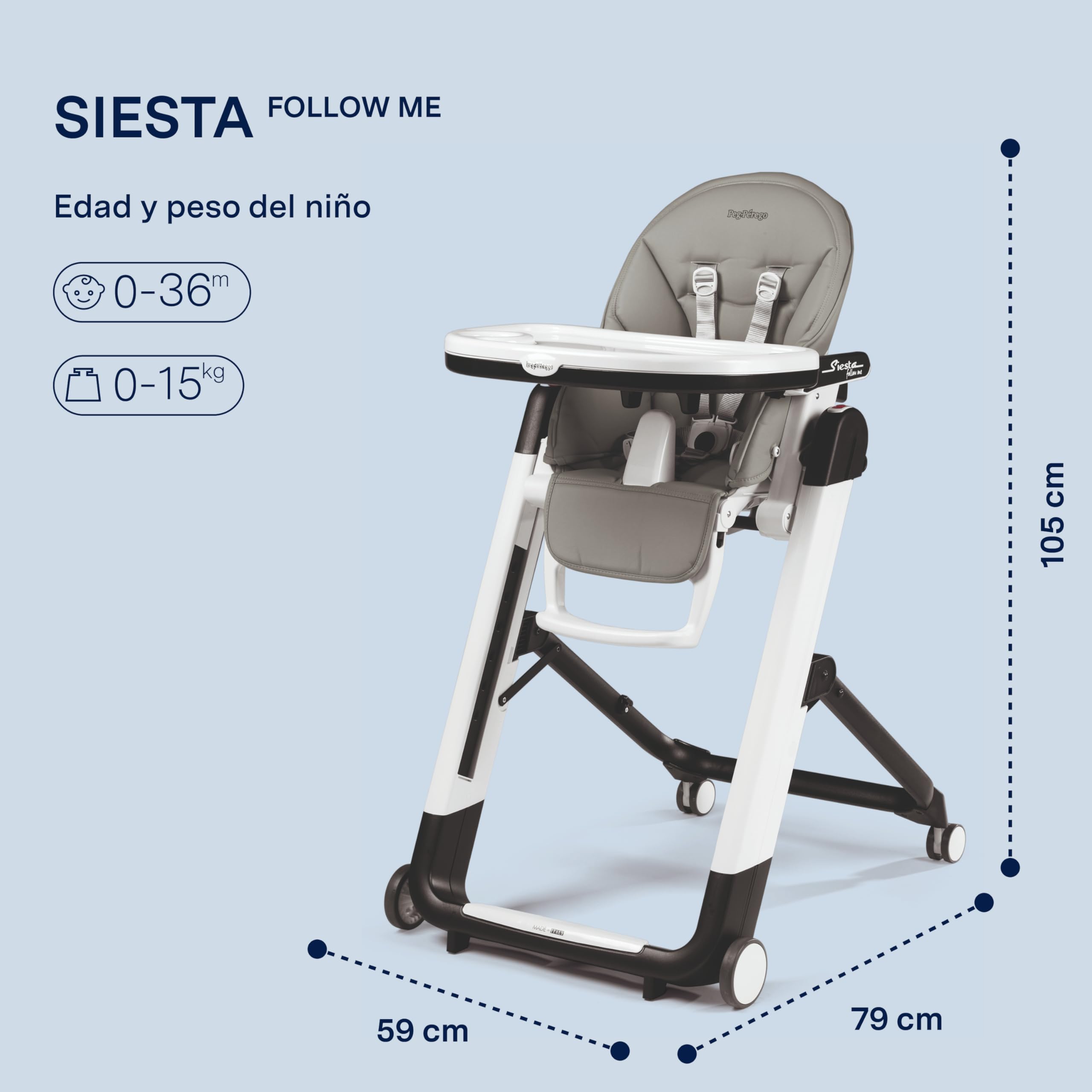 peg-perego-siesta-follow-me-trona-multifunci-n-0-15-kg-ice-gris image 2