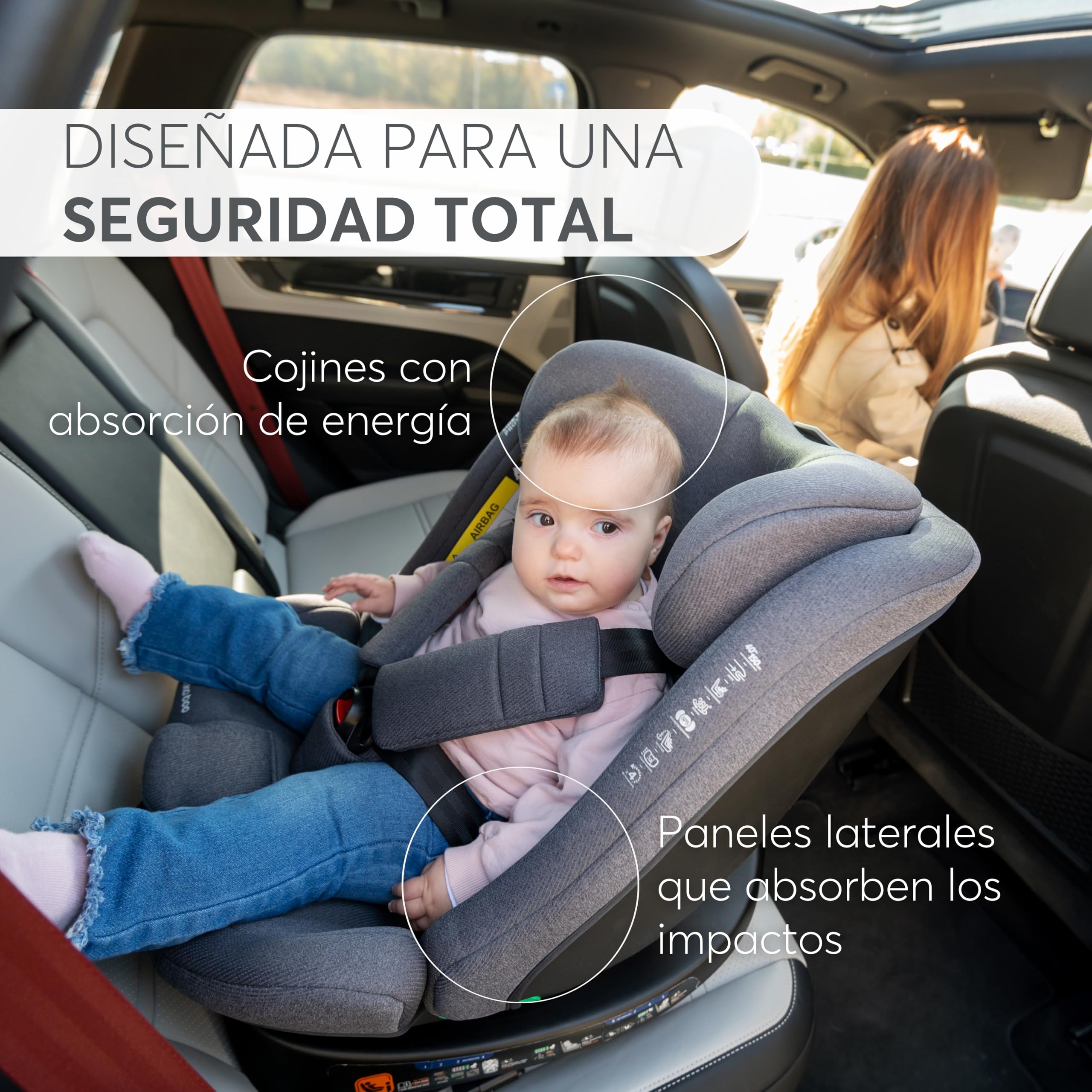 kikkaboo-i-secure-silla-coche-0-36-kg-giratoria-360-i-size-gris-claro image 6