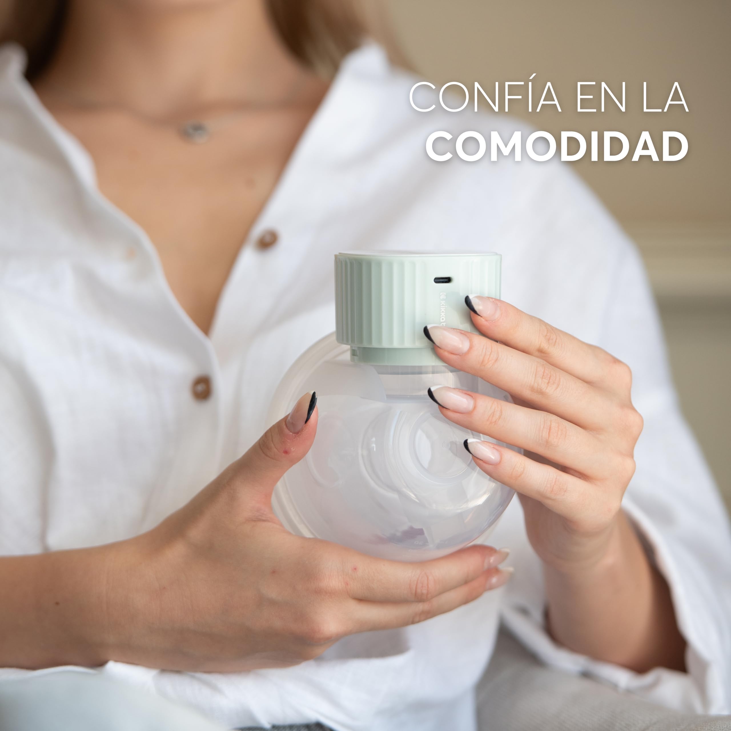 kikkaboo-noa-sacaleches-el-ctrico-manos-libres-3-modos-9-niveles-led-menta image 3