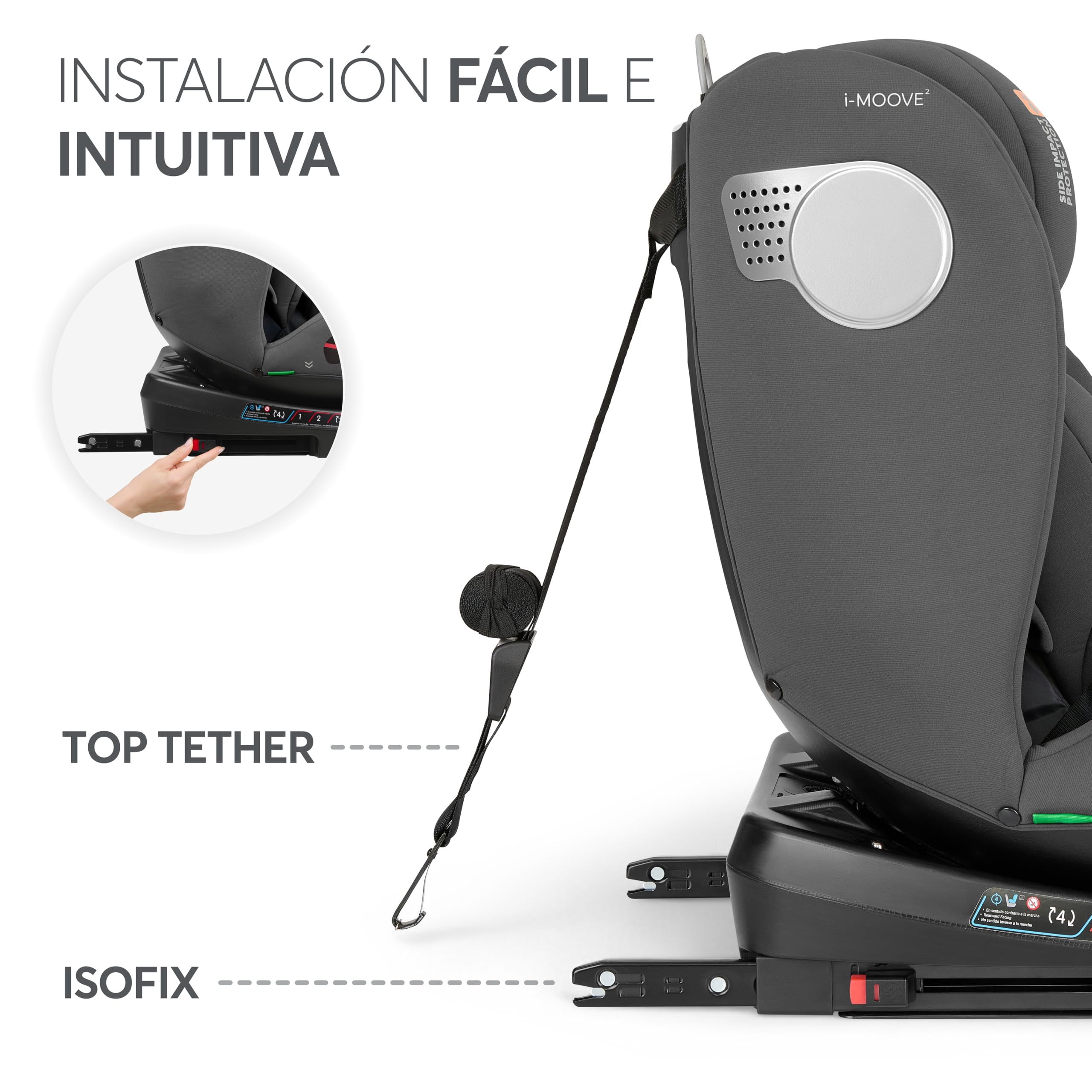 kikkaboo-i-moove-2-silla-coche-i-size-40-150-cm-isofix-360-gris-oscuro image 5