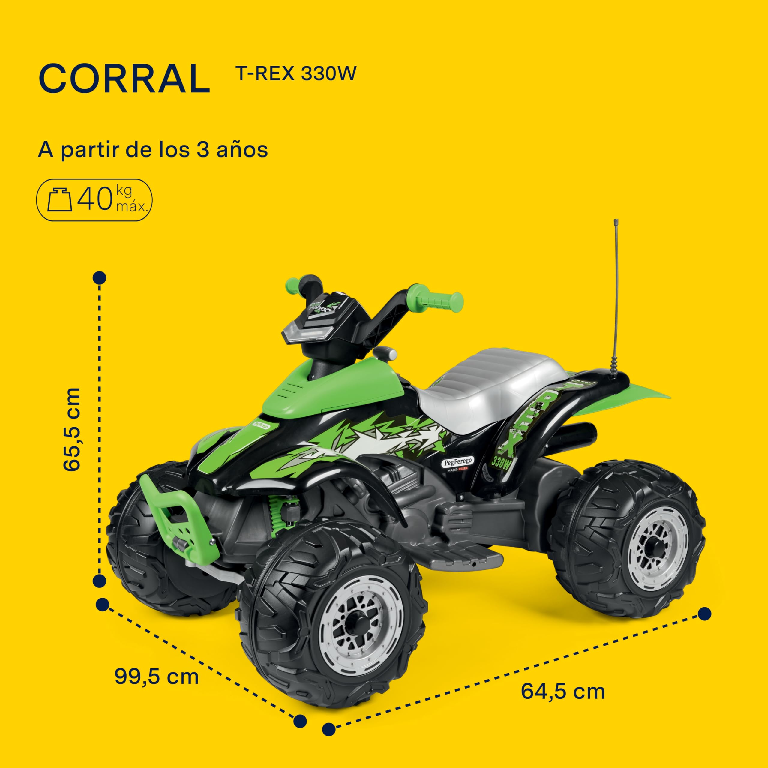 peg-perego-corral-t-rex-quad-el-ctrico-12v-330w image 3