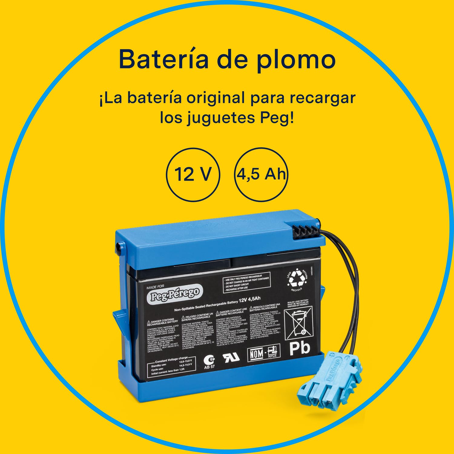 peg-perego-bater-a-12v-4-5ah-repuesto-original-para-veh-culos-el-ctricos image 2