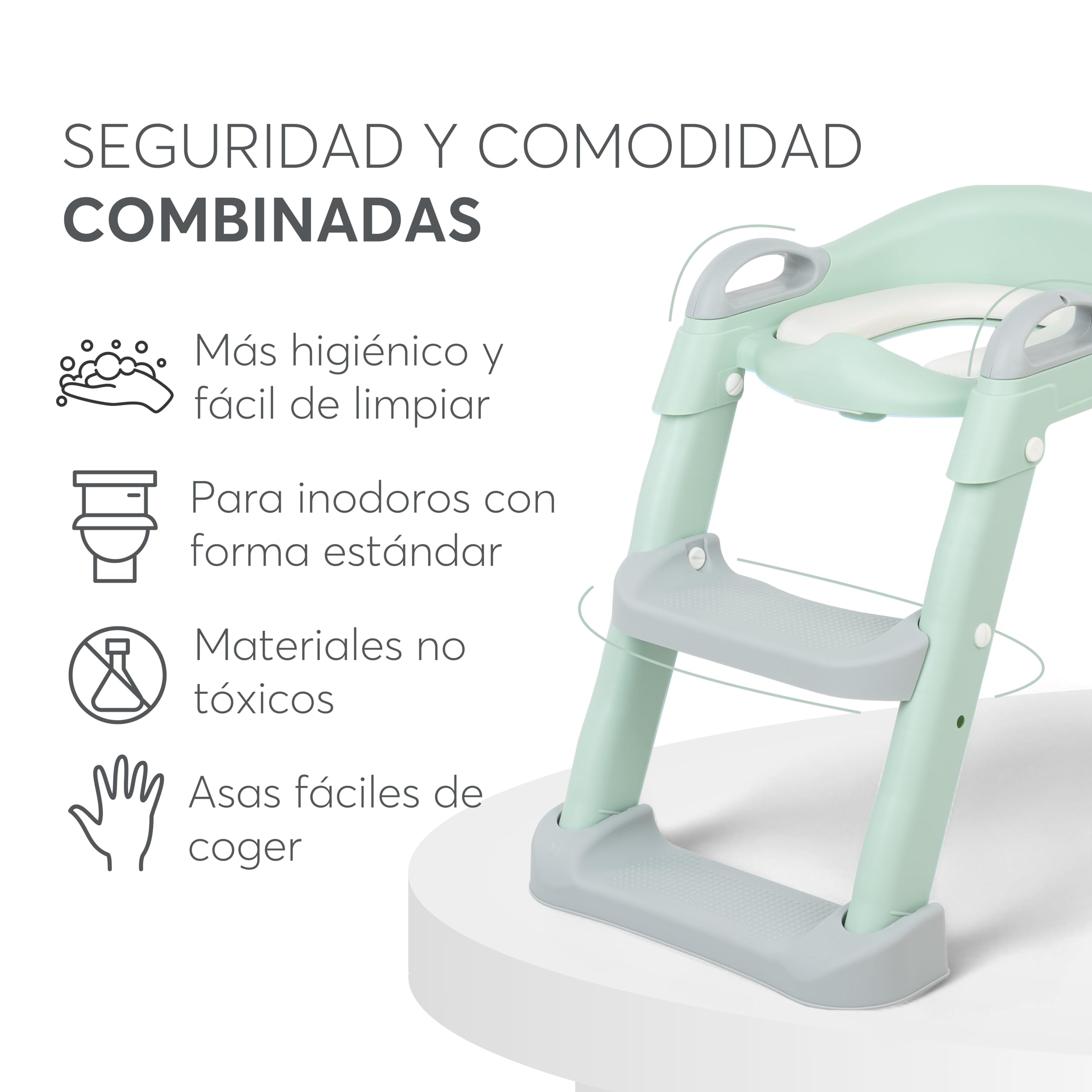 kikkaboo-lea-adaptador-wc-ni-os-con-escalera-plegable-menta-18-meses image 3